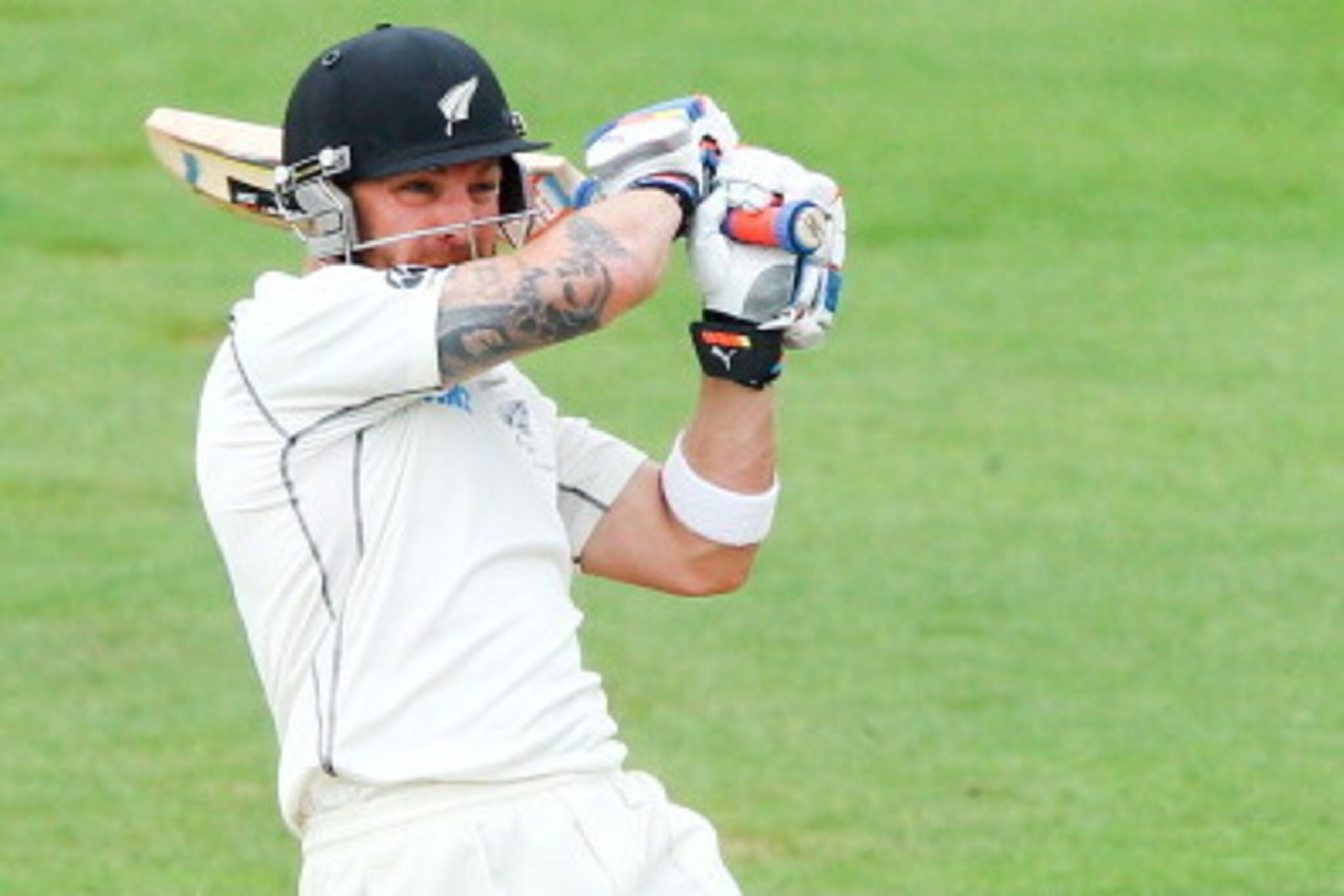 WELLINGTON, NEW ZEALAND - FEBRUARY 18:  Brendon McCullum of New Zealand bats during day five of the 2nd Test match between New Zealand and India on February 18, 2014 in Wellington, New Zealand.  (Photo by Hagen Hopkins/Getty Images)