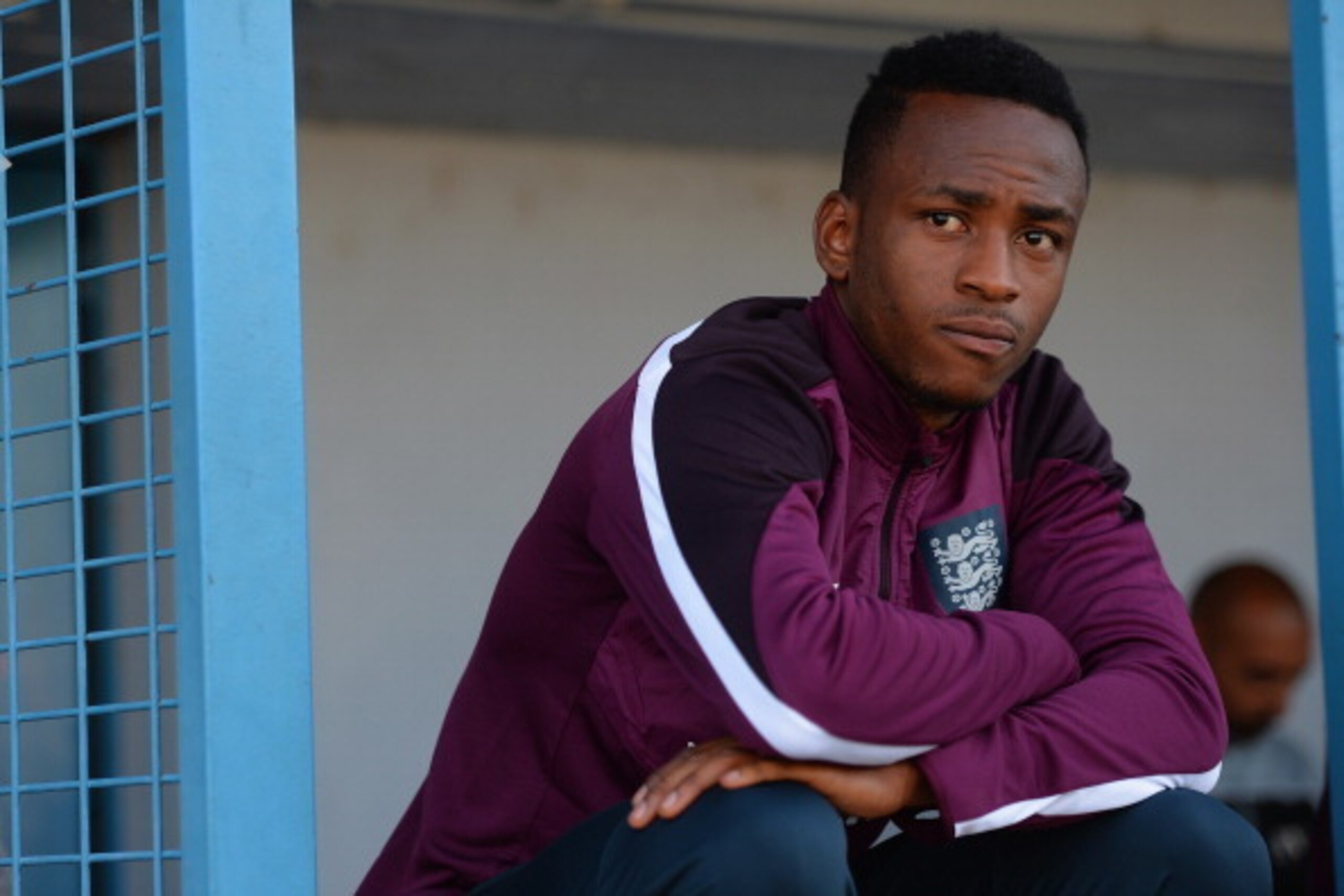 AUBAGNE, FRANCE - MAY 28:  Saido Berahino of England prepares to warm up during the Toulon Tournament Group B match between England and South Korea at the Stade De Lattre on May 28, 2014 in Aubagne, France.  (Photo by Christopher Lee/Getty Images)
