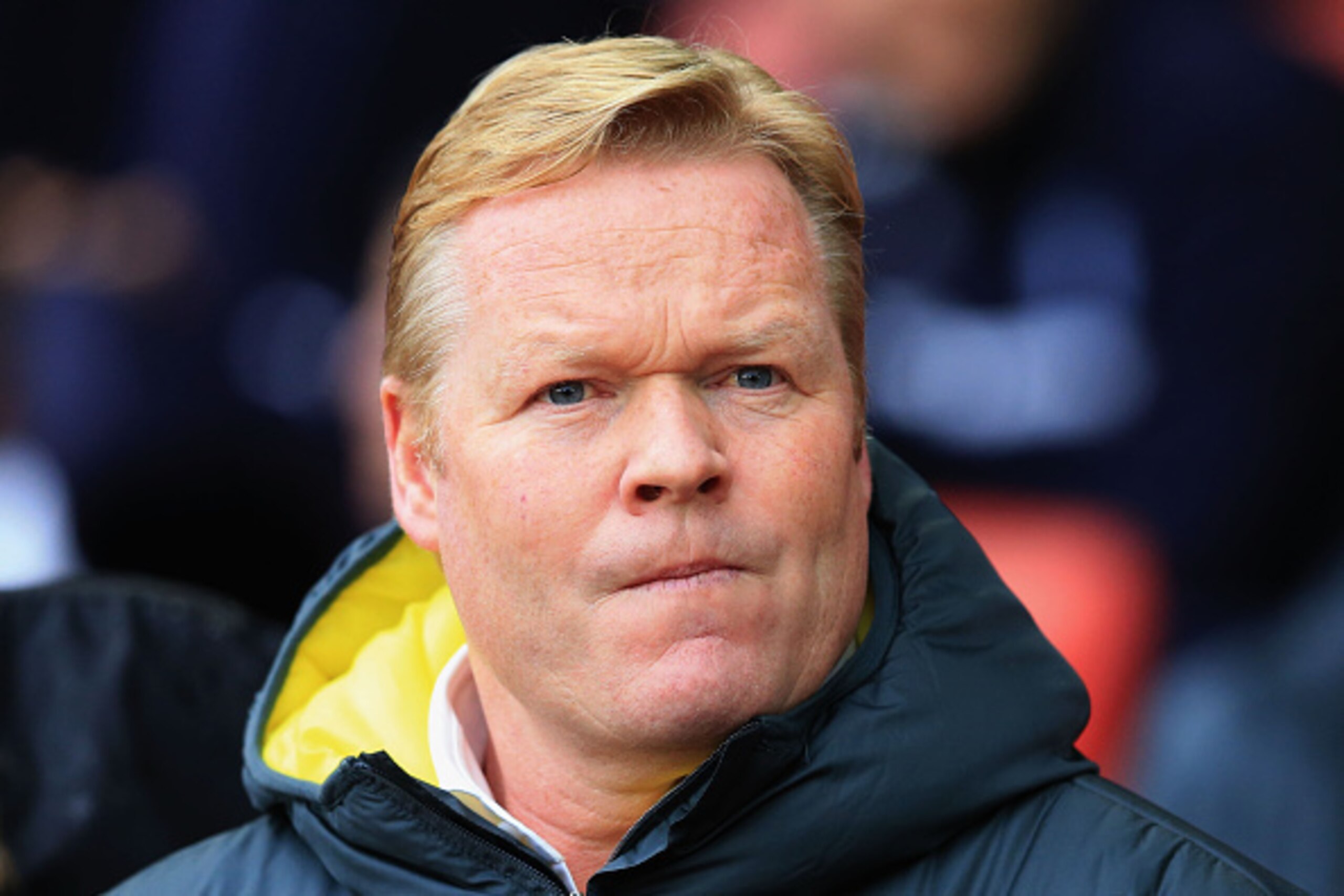 SOUTHAMPTON, ENGLAND - NOVEMBER 08:  Ronald Koeman manager of Southampton looks on during the Barclays Premier League match between Southampton and Leicester City at St Mary's Stadium on November 8, 2014 in Southampton, England.  (Photo by David Cannon/Ge