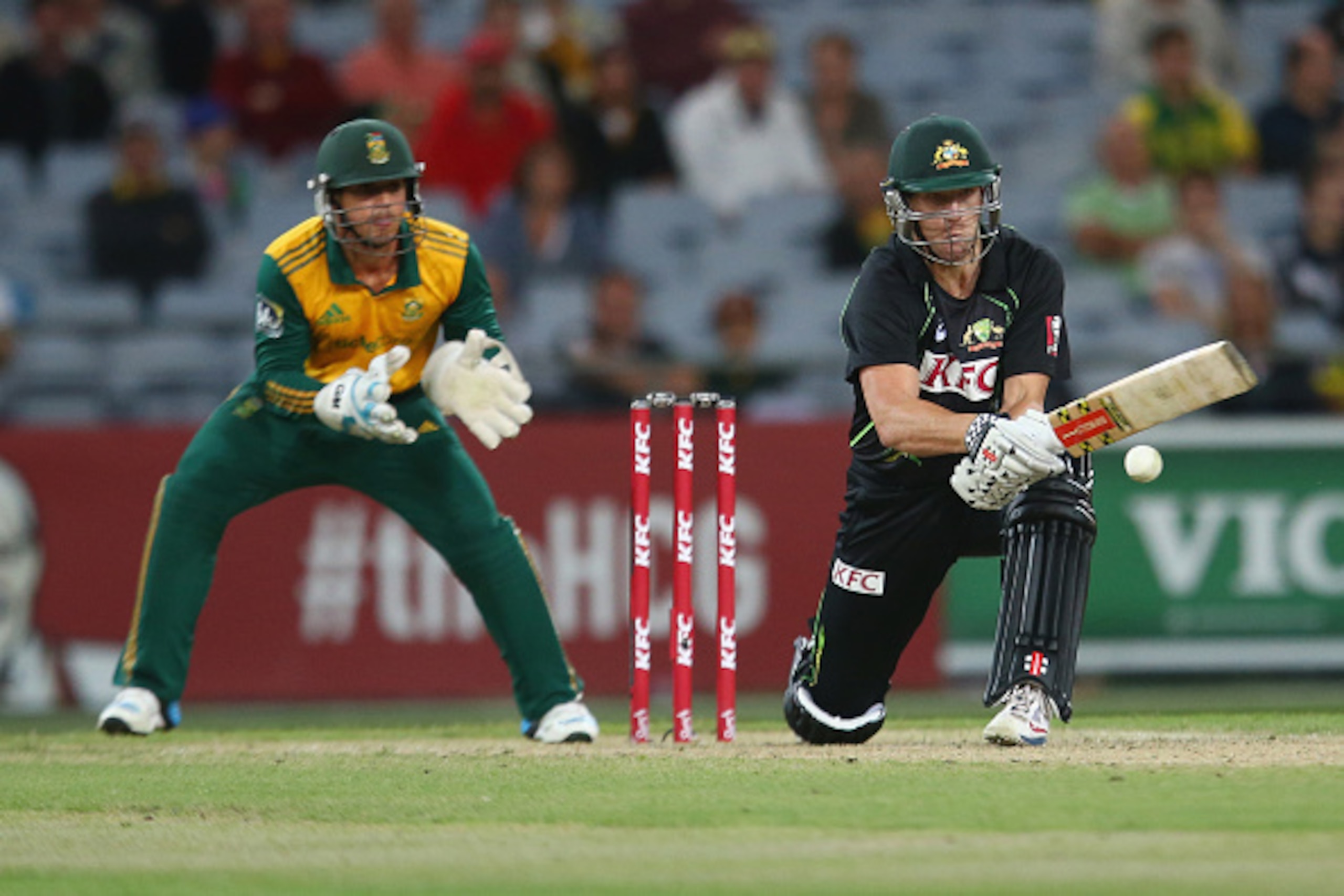 SYDNEY, AUSTRALIA - NOVEMBER 09:  Cameron White of Australia bats during game three of the Men's International Twenty20 series between Australia and South Africa at ANZ Stadium on November 9, 2014 in Sydney, Australia.  (Photo by Mark Kolbe/Getty Images)