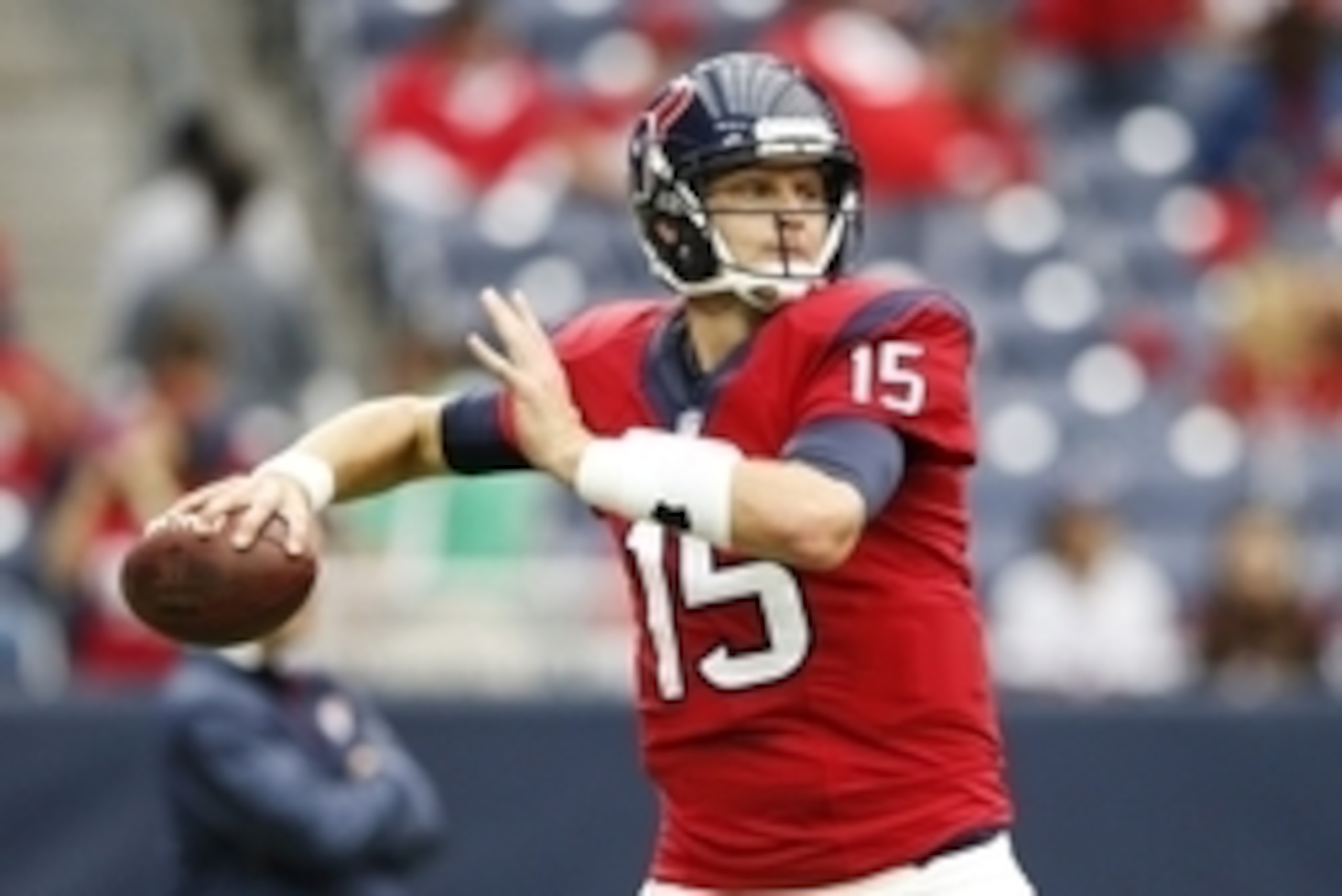 Nov 2, 2014; Houston, TX, USA; Houston Texans quarterback Ryan Mallett (15) warms up before the game against the Philadelphia Eagles at NRG Stadium. Mandatory Credit: Kevin Jairaj-USA TODAY Sports Nov 2, 2014; Houston, TX, USA; Houston Texans quarterback Ryan Mallett (15) warms up before the game against the Philadelphia Eagles at NRG Stadium. Mandatory Credit: Kevin Jairaj-USA TODAY Sports