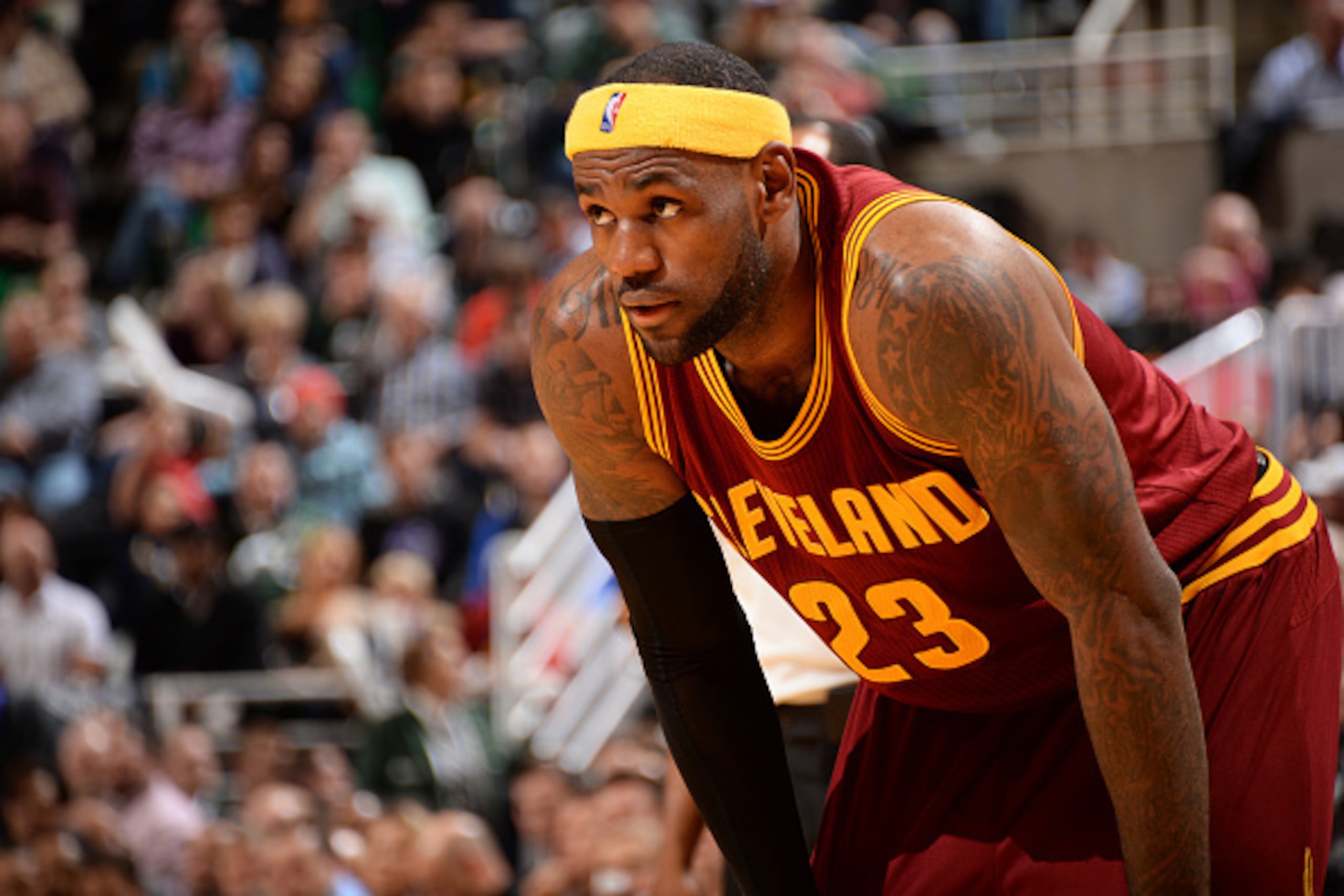 SALT LAKE CITY, UT - NOVEMBER 5:  LeBron James #23 of the Cleveland Cavaliers during the game against the Utah Jazz at EnergySolutions Arena on November 5, 2014 in Salt Lake City, Utah. NOTE TO USER: User expressly acknowledges and agrees that, by downloa