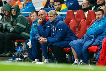 LONDON, ENGLAND - NOVEMBER 04:  Arsene Wenger, manager of Arsenal looks on from the bench during the UEFA Champions League Group D match between Arsenal FC and RSC Anderlecht at Emirates Stadium on November 4, 2014 in London, United Kingdom.  (Photo by Mi
