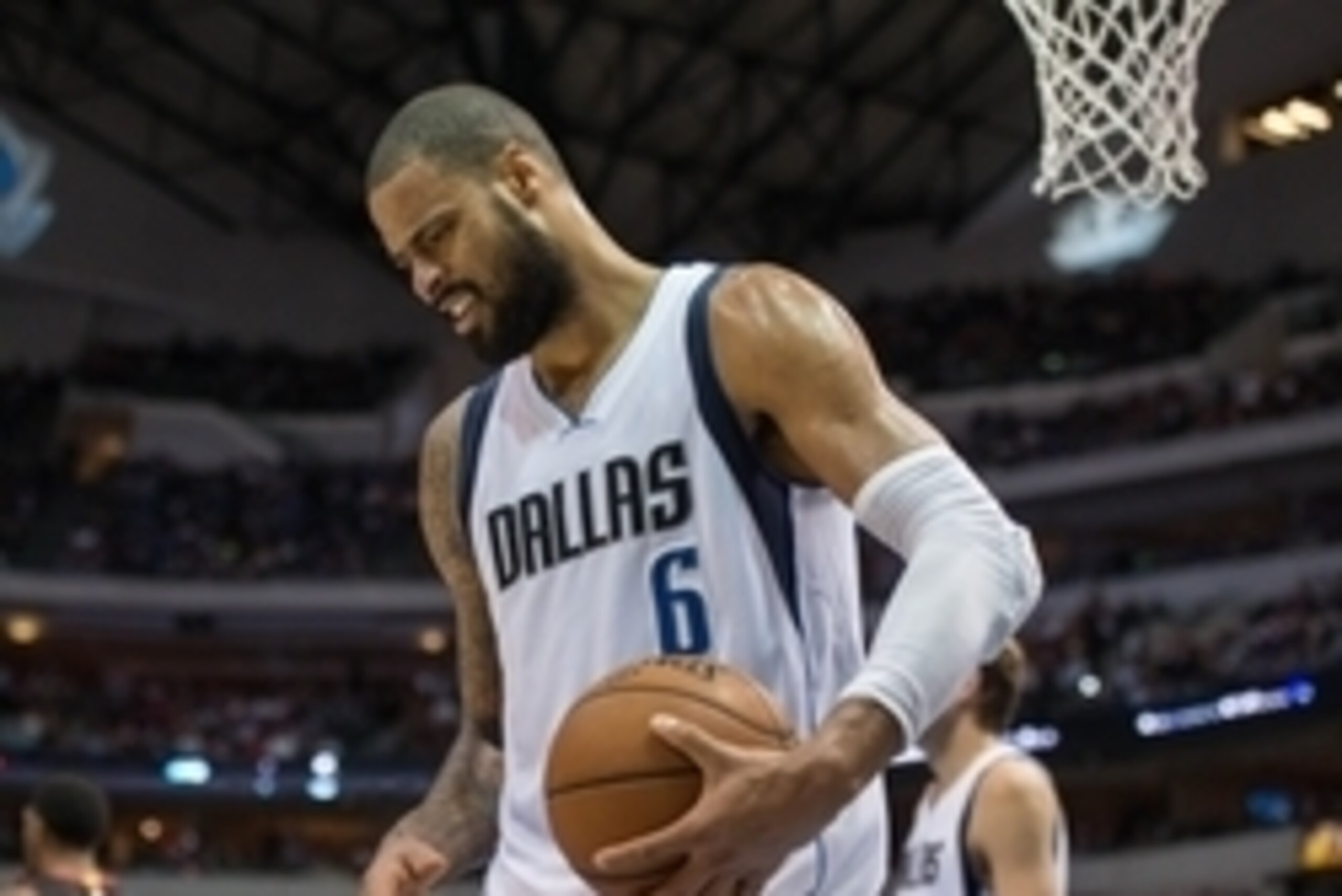 Nov 9, 2014; Dallas, TX, USA; Dallas Mavericks center Tyson Chandler (6) during the second half against the Miami Heat at the American Airlines Center. The Heat defeated the Mavericks 105-96. Mandatory Credit: Jerome Miron-USA TODAY Sports