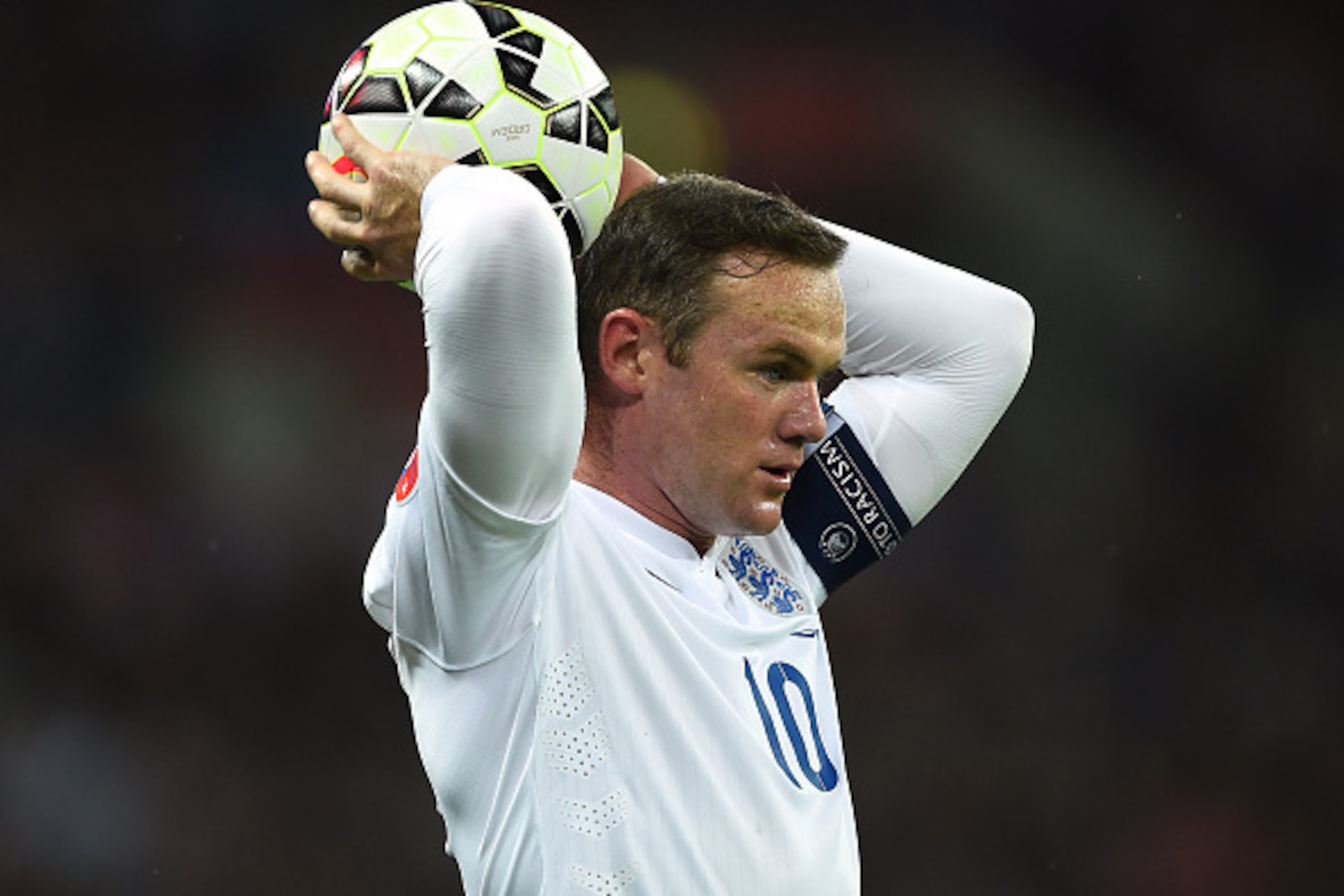 LONDON, ENGLAND - OCTOBER 09: Wayne Rooney of England looks on during the EURO 2016 Group E Qualifying match between England and San Marino at Wembley Stadium on October 9, 2014 in London, England. (Photo by Laurence Griffiths/Getty Images) LONDON, ENGLAND - OCTOBER 09: Wayne Rooney of England looks on during the EURO 2016 Group E Qualifying match between England and San Marino at Wembley Stadium on October 9, 2014 in London, England. (Photo by Laurence Griffiths/Getty Images)