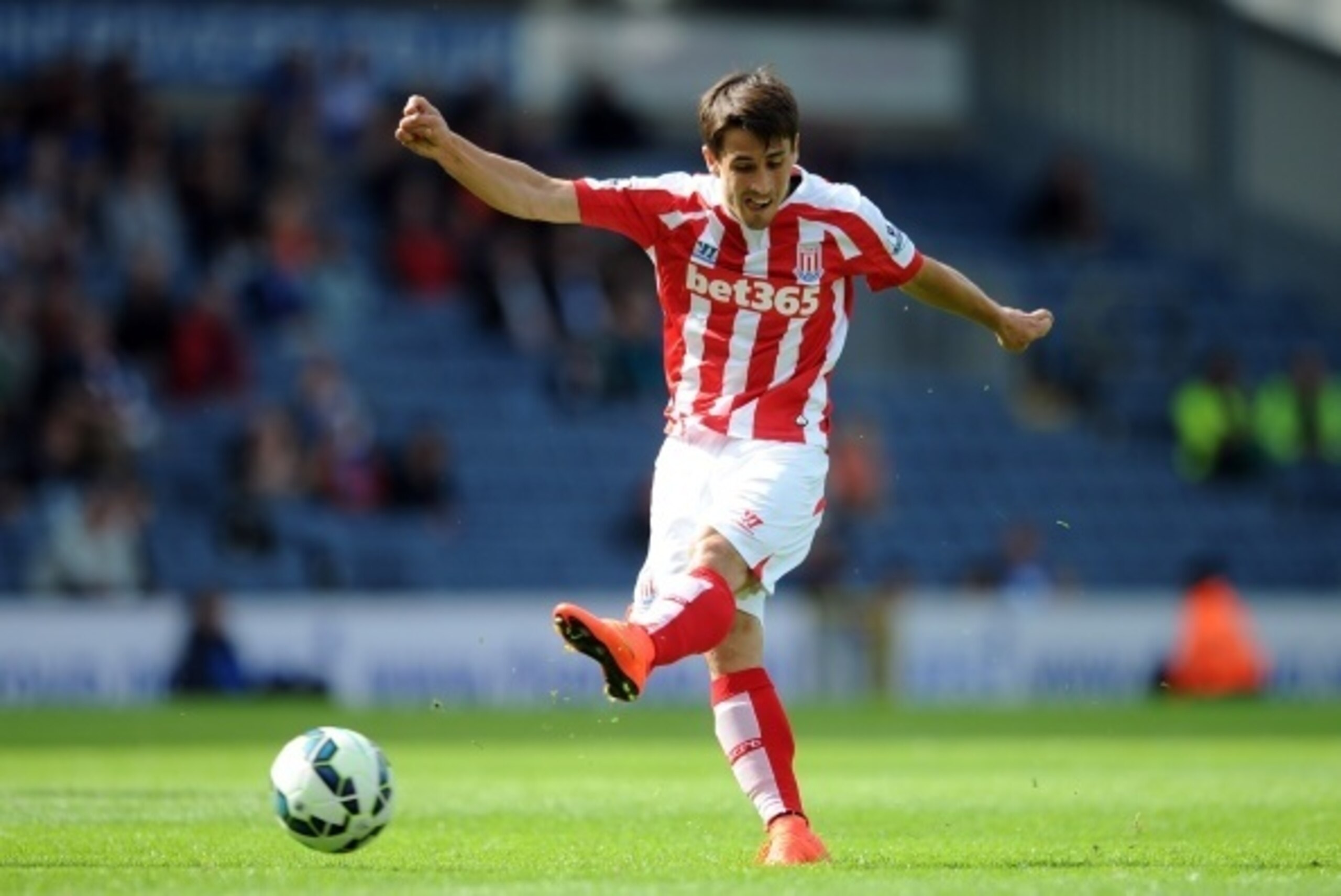 BLACKBURN, ENGLAND - AUGUST 03: Bojan Krkic of Stoke City scores the equaliser during the pre season friendly match between Blackburn Rovers and Stoke City at Ewood Park on August 03, 2014 in Blackburn, England. (Photo by Chris Brunskill/Getty Images)