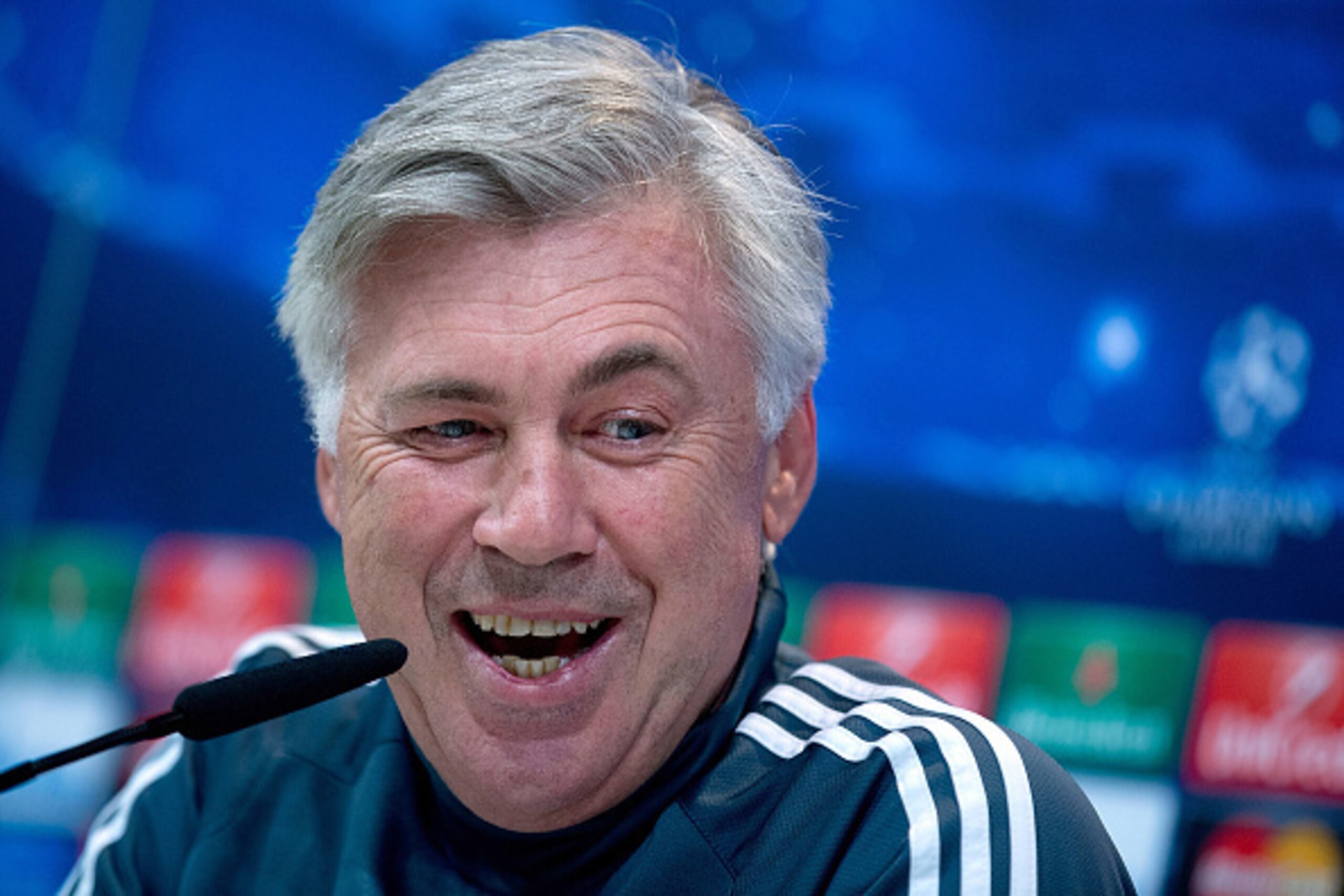 MADRID, SPAIN - NOVEMBER 03:  Head coach Carlo Ancelotti of Real Madrid CF answers questions from the media during a press conference ahead of the UEFA Champions League match against Liverpool FC at Valdebebas training ground on November 3, 2014 in Madrid