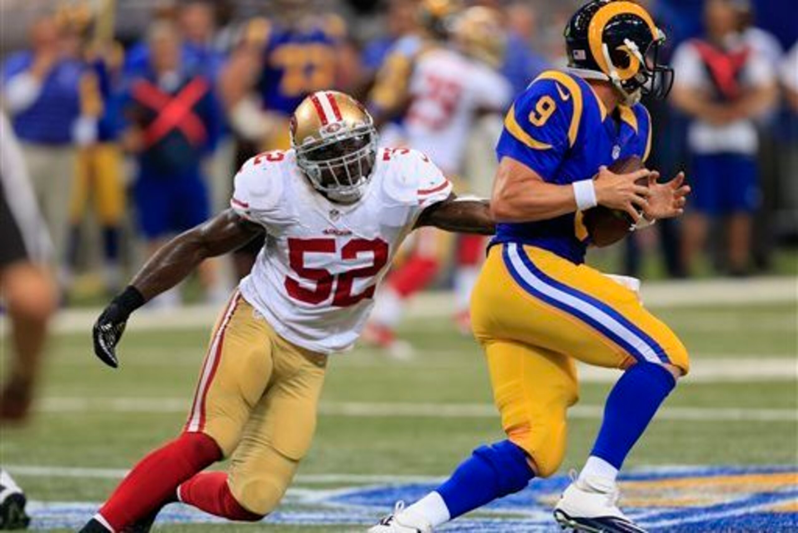 Patrick Willis suffered his toe injury against the Rams. Patrick Willis suffered his toe injury against the Rams.