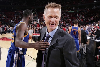PORTLAND, OR - NOVEMBER 2: Golden State Warriors head coach Steve Kerr during the game on November 2, 2014 at the Moda Center Arena in Portland, Oregon. NOTE TO USER: User expressly acknowledges and agrees that, by downloading and or using this photograph