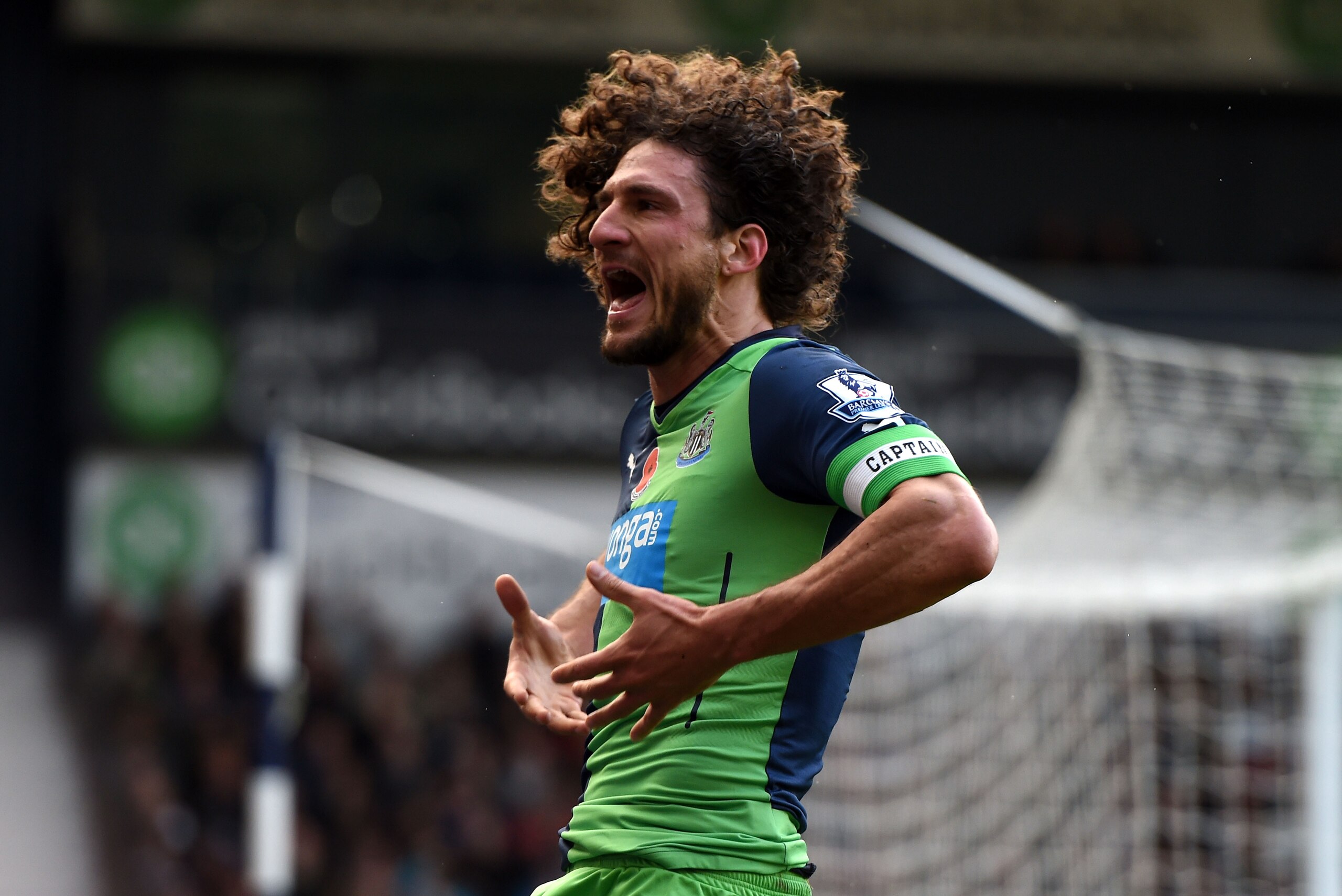 WEST BROMWICH, ENGLAND - NOVEMBER 09:  Fabricio Coloccini of Newcastle United celebrates as he scores their second goal during the Barclays Premier League match between West Bromwich Albion and Newcastle United at The Hawthorns on November 9, 2014 in West