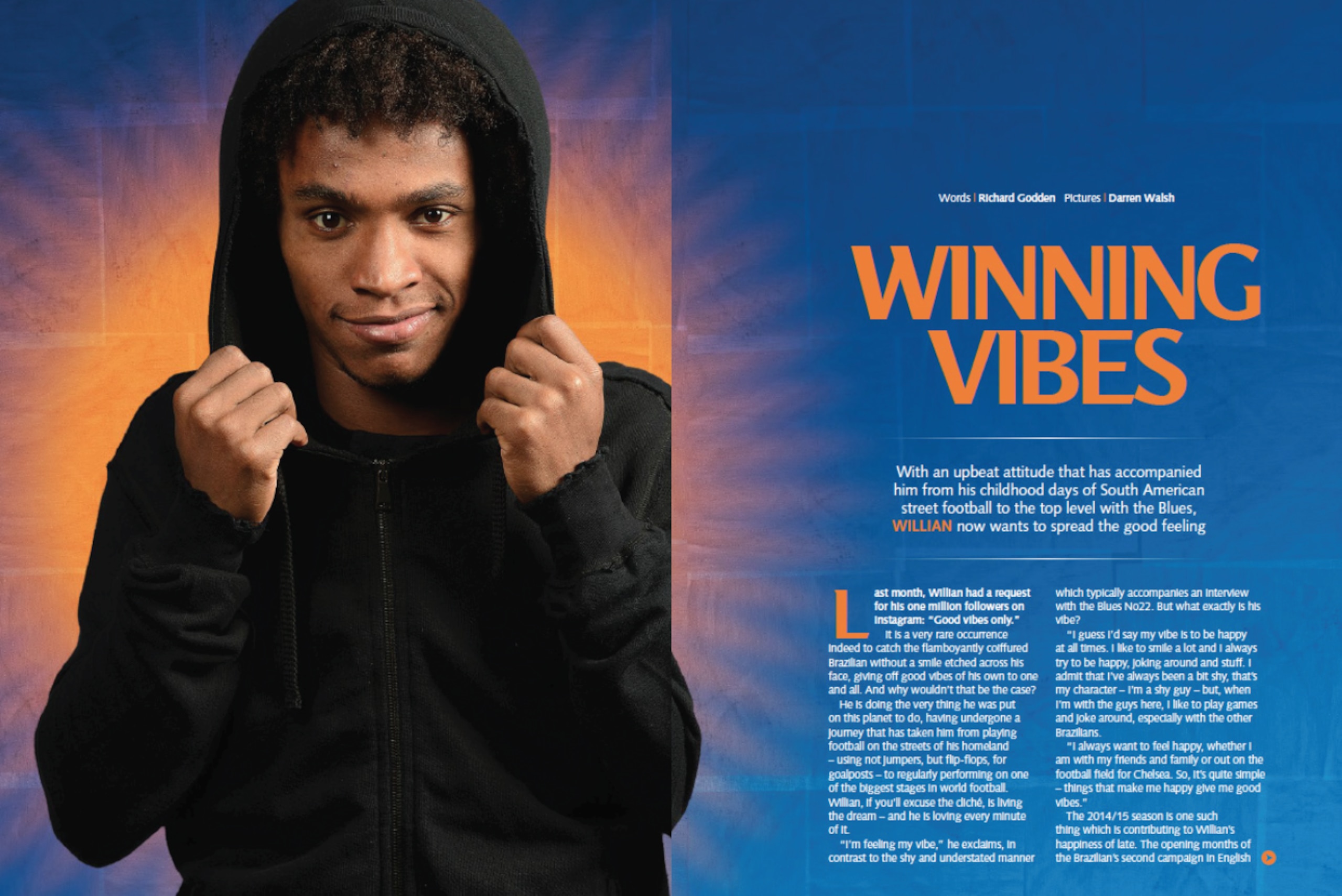 Willian appears in this month's Chelsea magazine