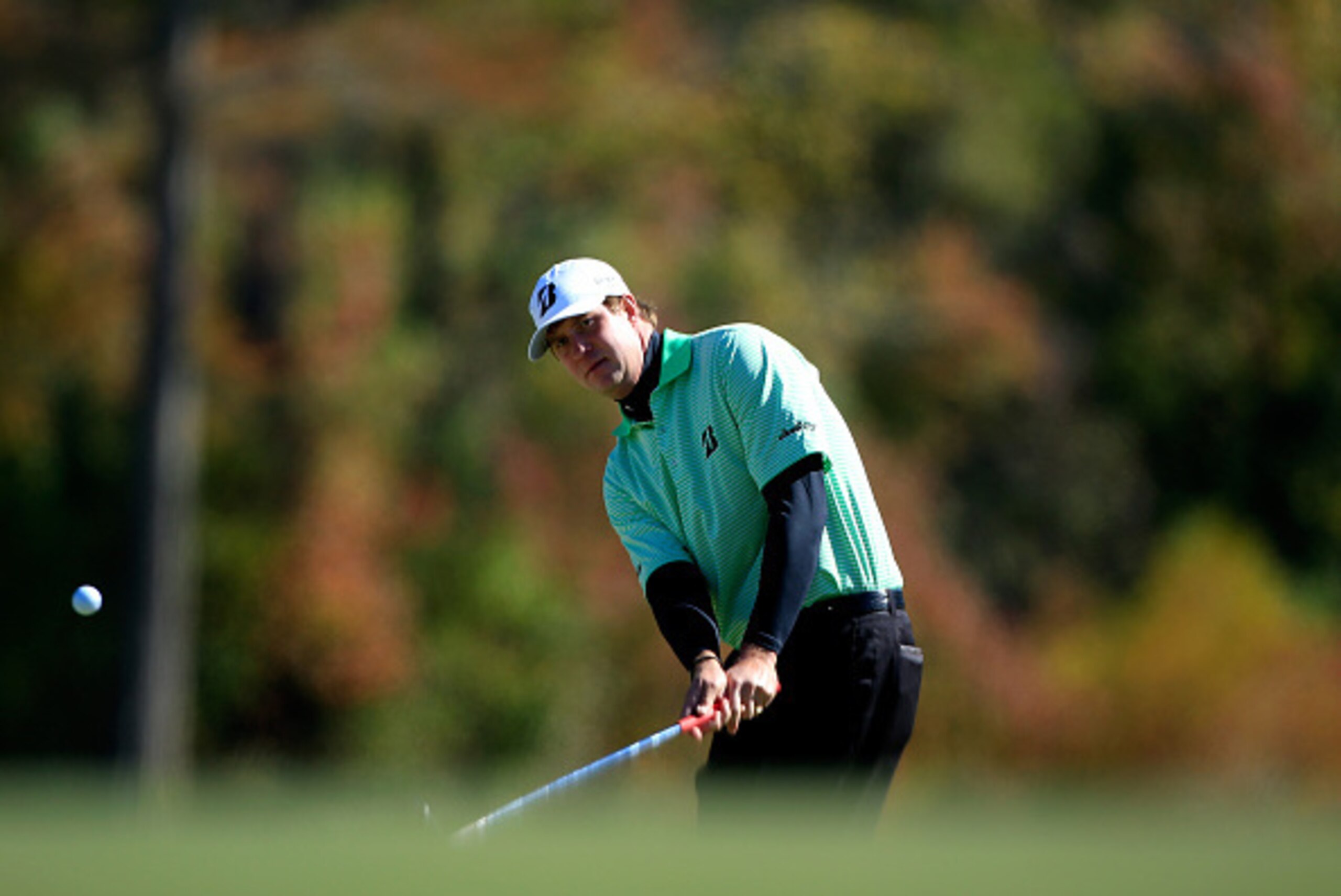 JACKSON, MS - NOVEMBER 07:  Hudson Swafford of the United States takes his third shot on the 17th hole during round two of the Sanderson Farms Championships at The Country Club of Jackson on November 7, 2014 in Jackson, Mississippi.  (Photo by Michael Coh
