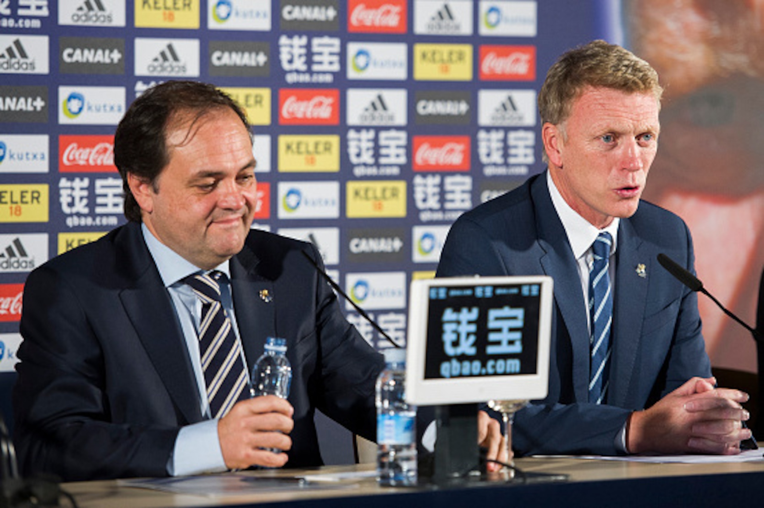 SAN SEBASTIAN, SPAIN - NOVEMBER 13: David Moyes speaks during a press conference after he was presented as Real Sociedad's new head coach at Estadio Anoeta on November 13, 2014 in San Sebastian, Spain. (Photo by Juan Manuel Serrano Arce/Getty Images) SAN SEBASTIAN, SPAIN - NOVEMBER 13: David Moyes speaks during a press conference after he was presented as Real Sociedad's new head coach at Estadio Anoeta on November 13, 2014 in San Sebastian, Spain. (Photo by Juan Manuel Serrano Arce/Getty Images)