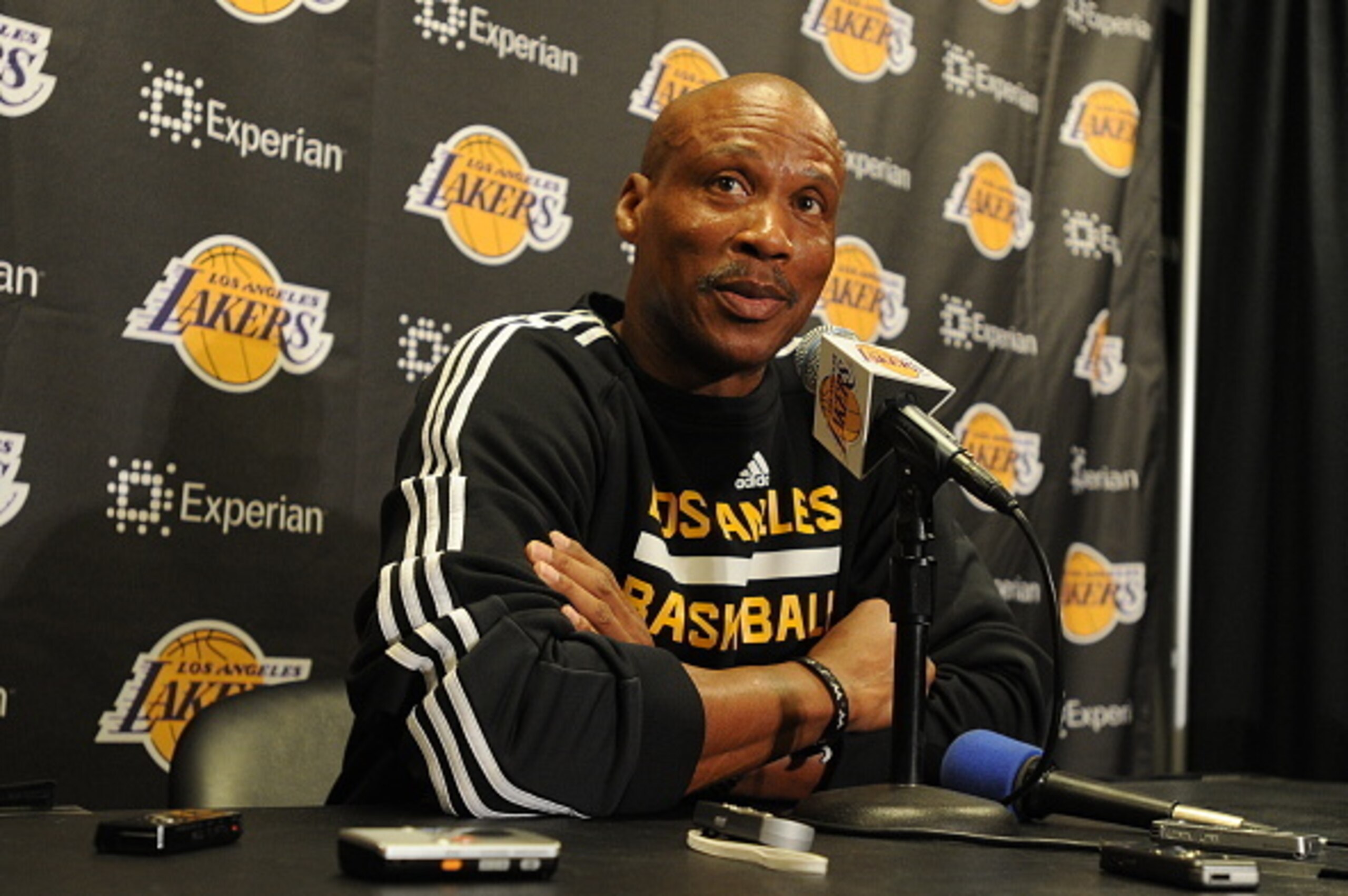 LOS ANGELES, CA - OCTOBER 31:  Byron Scott head coach of the Los Angeles Lakers before the game against the Los Angeles Clippers on October 31, 2014 at Staples Center in Los Angeles, California. NOTE TO USER: User expressly acknowledges and agrees that, b