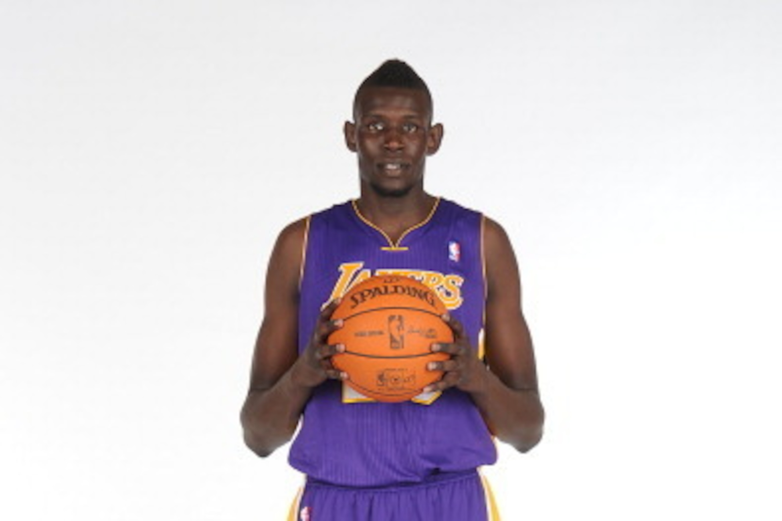 EL SEGUNDO, CA - JUNE 28:  Ater Majok of the Los Angeles Lakers poses for a picture at Toyota Sports Center on June 28, 2011 in El Segundo, California. NOTE TO USER: User expressly acknowledges and agrees that, by downloading and/or using this Photograph,