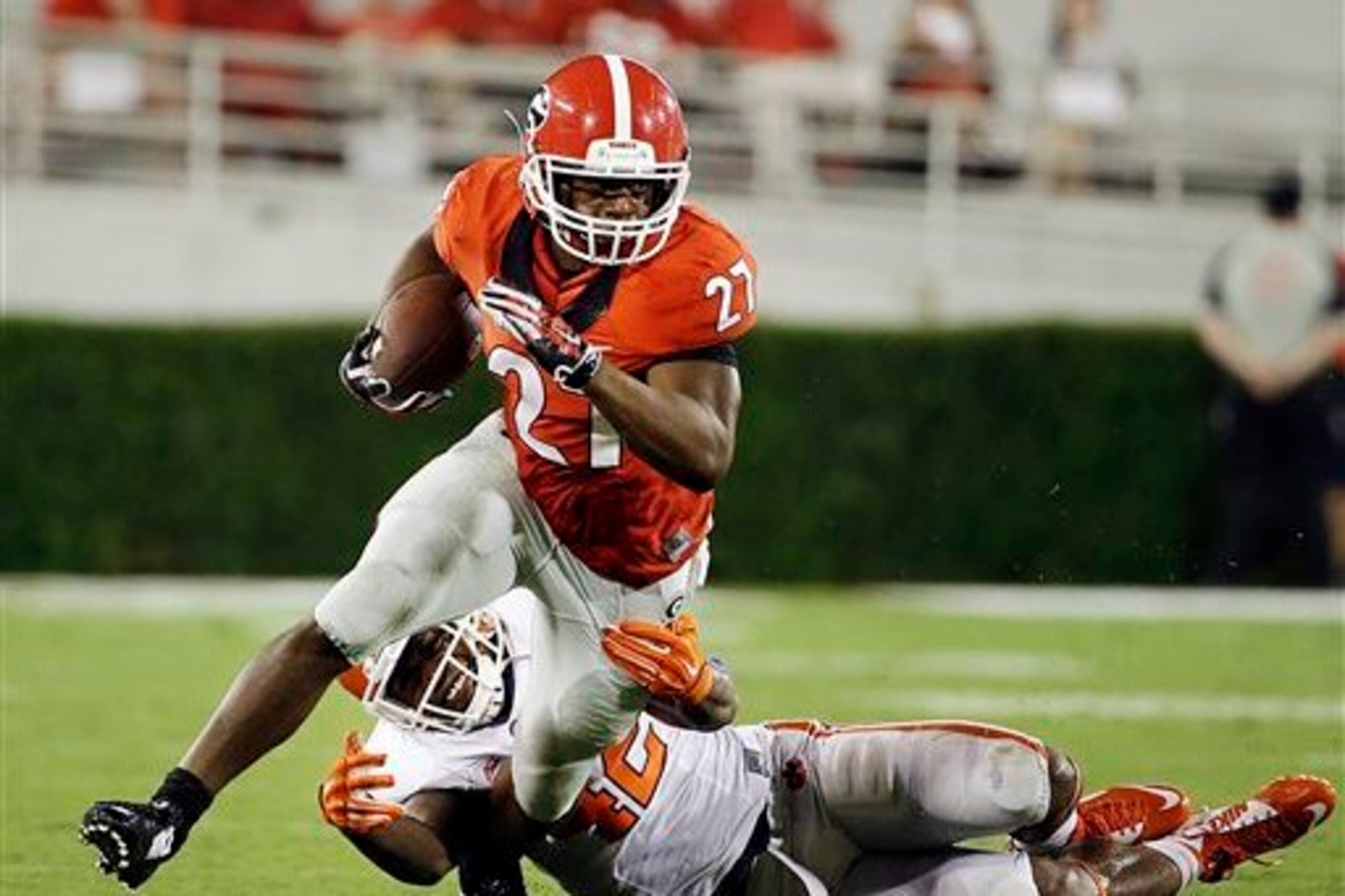 Georgia's Nick Chubb is a similar cornerstone around which to build as Joshua Dobbs and Jalen Hurd, but does anybody else have the horses? Georgia's Nick Chubb is a similar cornerstone around which to build as Joshua Dobbs and Jalen Hurd, but does anybody else have the horses?