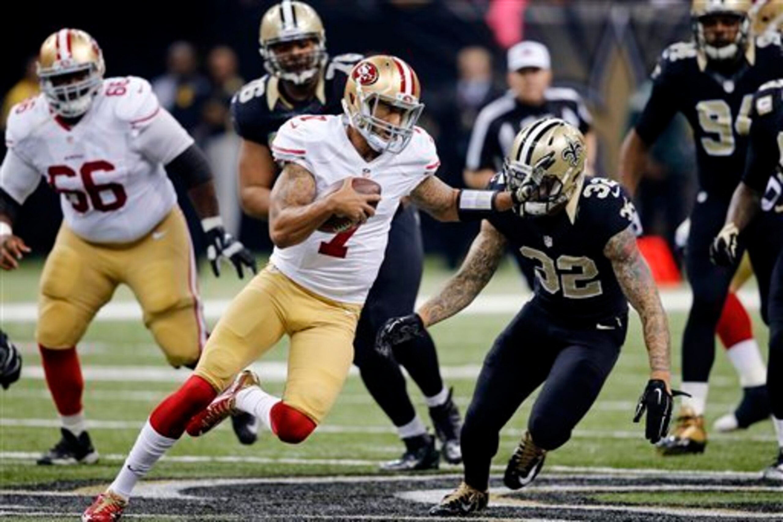 Kaepernick thrives when he can employ his physical superiority in the running game.
