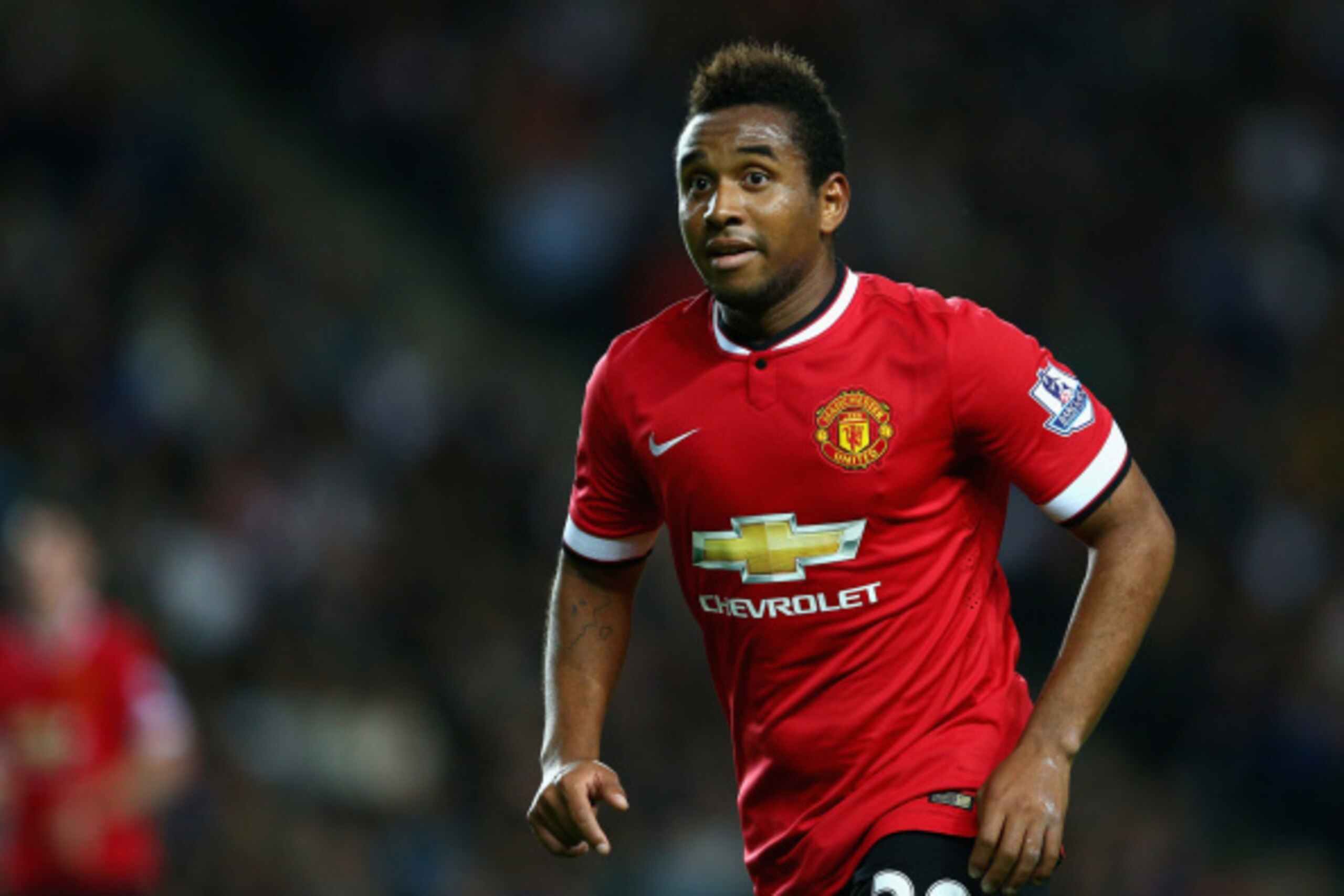 MILTON KEYNES, ENGLAND - AUGUST 26:  Anderson of Manchester United in action during the Capital One Cup second round match between MK Dons and Manchester United at Stadium mk on August 26, 2014 in Milton Keynes, England.  (Photo by Clive Mason/Getty Image
