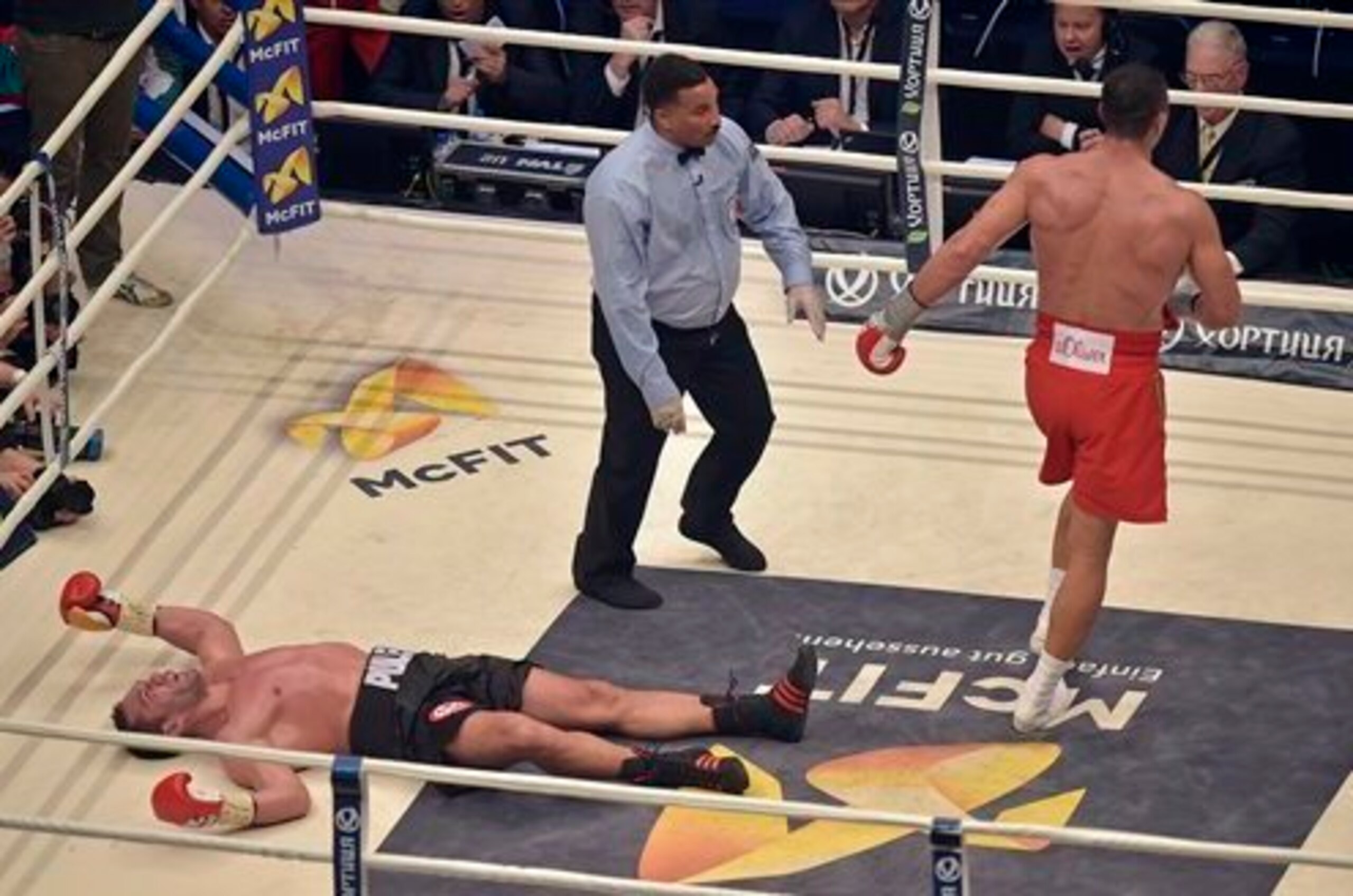 Pulev ended up flat on his back.