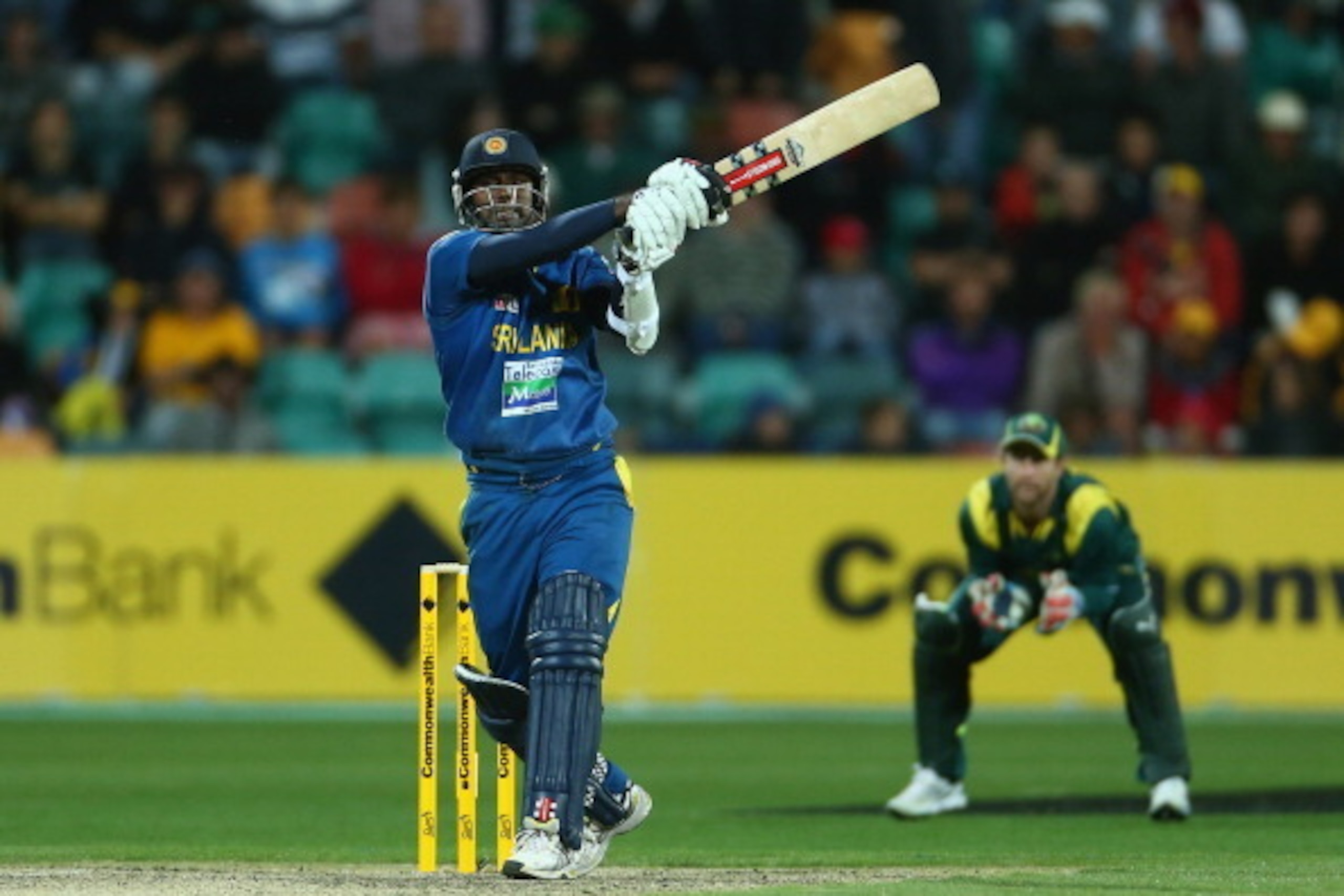 HOBART, AUSTRALIA - JANUARY 23: Angelo Mathews of Sri Lanka bats during game five of the Commonwealth Bank One Day International Series between Australia and Sri Lanka at Blundstone Arena on January 23, 2013 in Hobart, Australia.  (Photo by Robert Cianflo