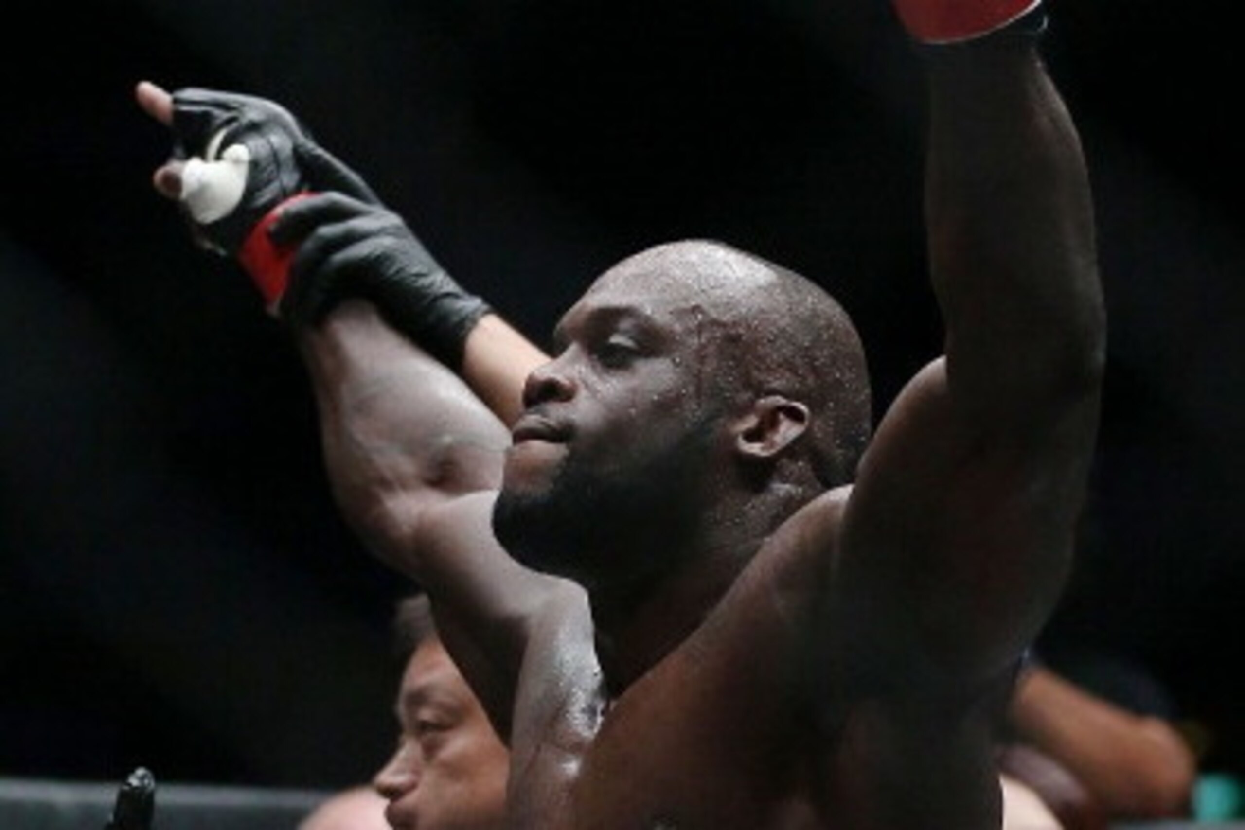 SINGAPORE - OCTOBER 06:  Melvin Manhoef of the Netherlands celebrates victory over Ryo Kawamura of Japan during the One Fighting Championship, at Singapore Indoor Stadium on October 6, 2012 in Singapore.  (Photo by Chris McGrath/Getty Images)