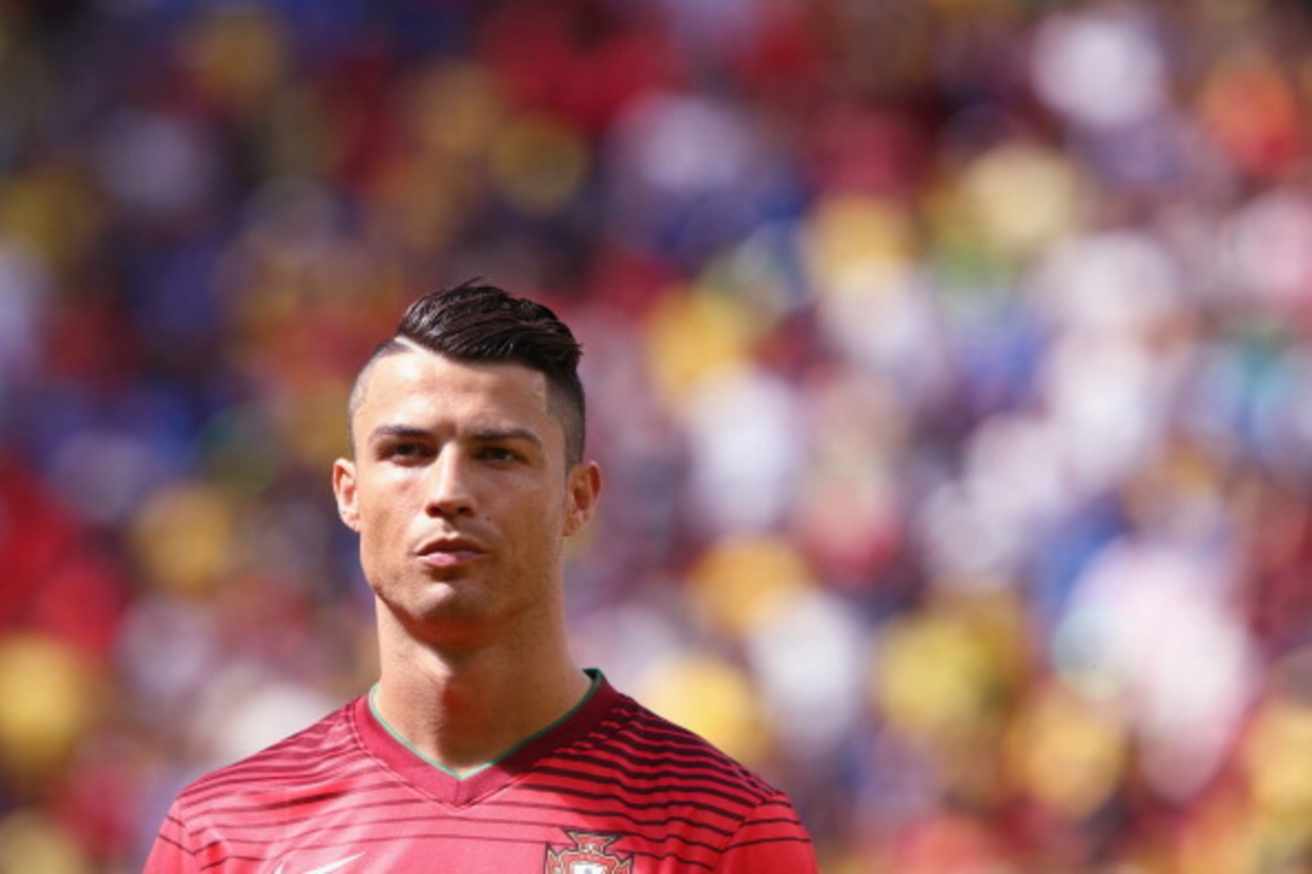BRASILIA, BRAZIL - JUNE 26:  Cristiano Ronaldo of Portugal looks on prior during the 2014 FIFA World Cup Brazil Group G match between Portugal v Ghana at Estadio Nacional on June 26, 2014 in Brasilia, Brazil.  (Photo by Warren Little/Getty Images)