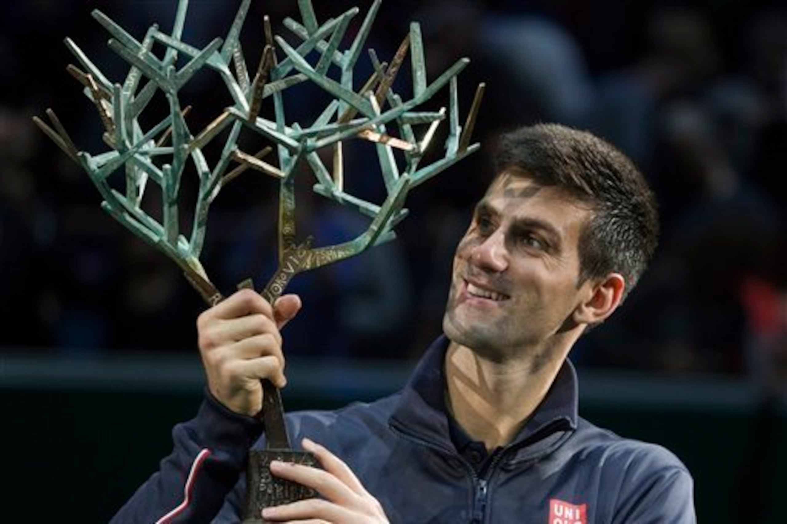 Djokovic with his Paris trophy.