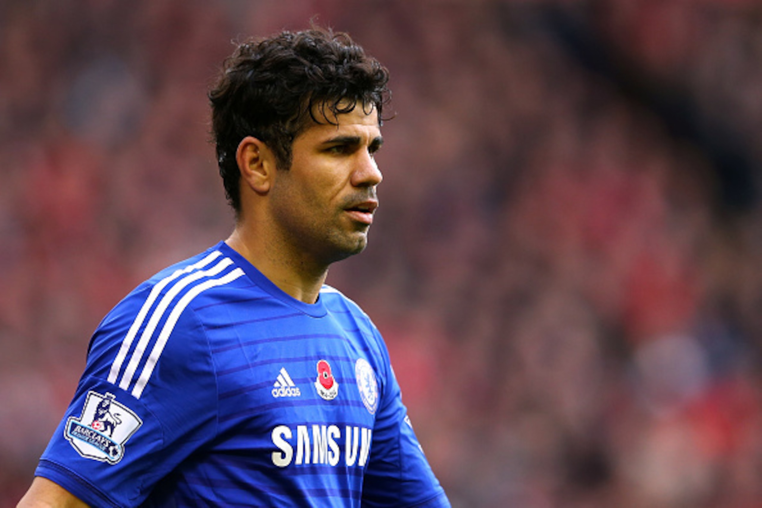 LIVERPOOL, ENGLAND - NOVEMBER 08: Diego Costa of Chelsea looks on during the Barclays Premier League match between Liverpool and Chelsea at Anfield on November 8, 2014 in Liverpool, England. (Photo by Alex Livesey/Getty Images) LIVERPOOL, ENGLAND - NOVEMBER 08: Diego Costa of Chelsea looks on during the Barclays Premier League match between Liverpool and Chelsea at Anfield on November 8, 2014 in Liverpool, England. (Photo by Alex Livesey/Getty Images)