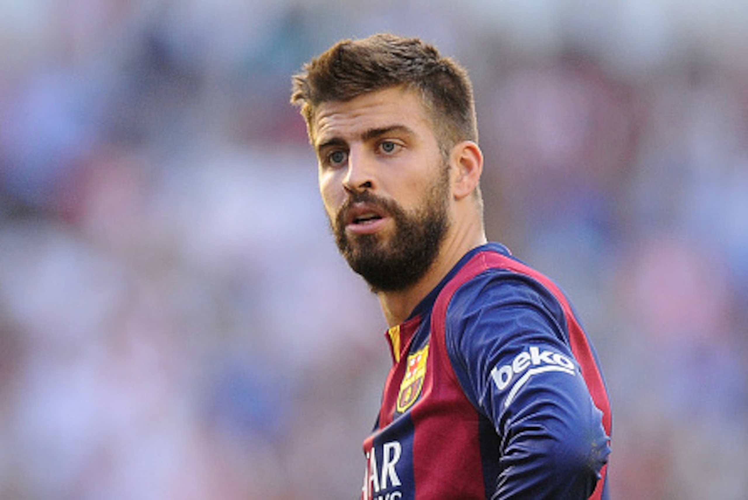 MADRID, SPAIN - OCTOBER 04: Gerard Pique of FC Barcelona looks on during the La Liga match between Rayo Vallecano de Madrid and FC Barcelona at Estadio Teresa Rivero on October 4, 2014 in Madrid, Spain. (Photo by Denis Doyle/Getty Images) MADRID, SPAIN - OCTOBER 04: Gerard Pique of FC Barcelona looks on during the La Liga match between Rayo Vallecano de Madrid and FC Barcelona at Estadio Teresa Rivero on October 4, 2014 in Madrid, Spain. (Photo by Denis Doyle/Getty Images)