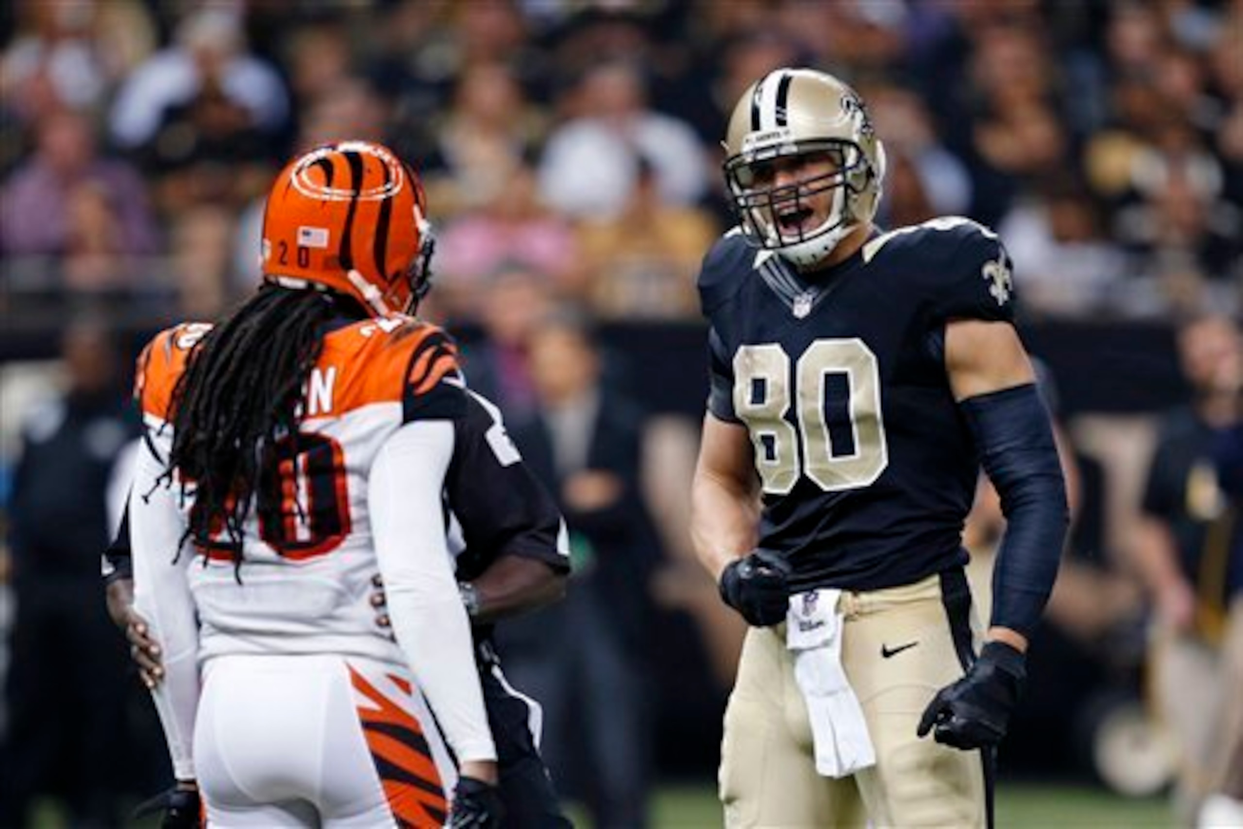 The Bengals defense held Saints tight end Jimmy Graham to just three catches for 29 yards and no scores.
