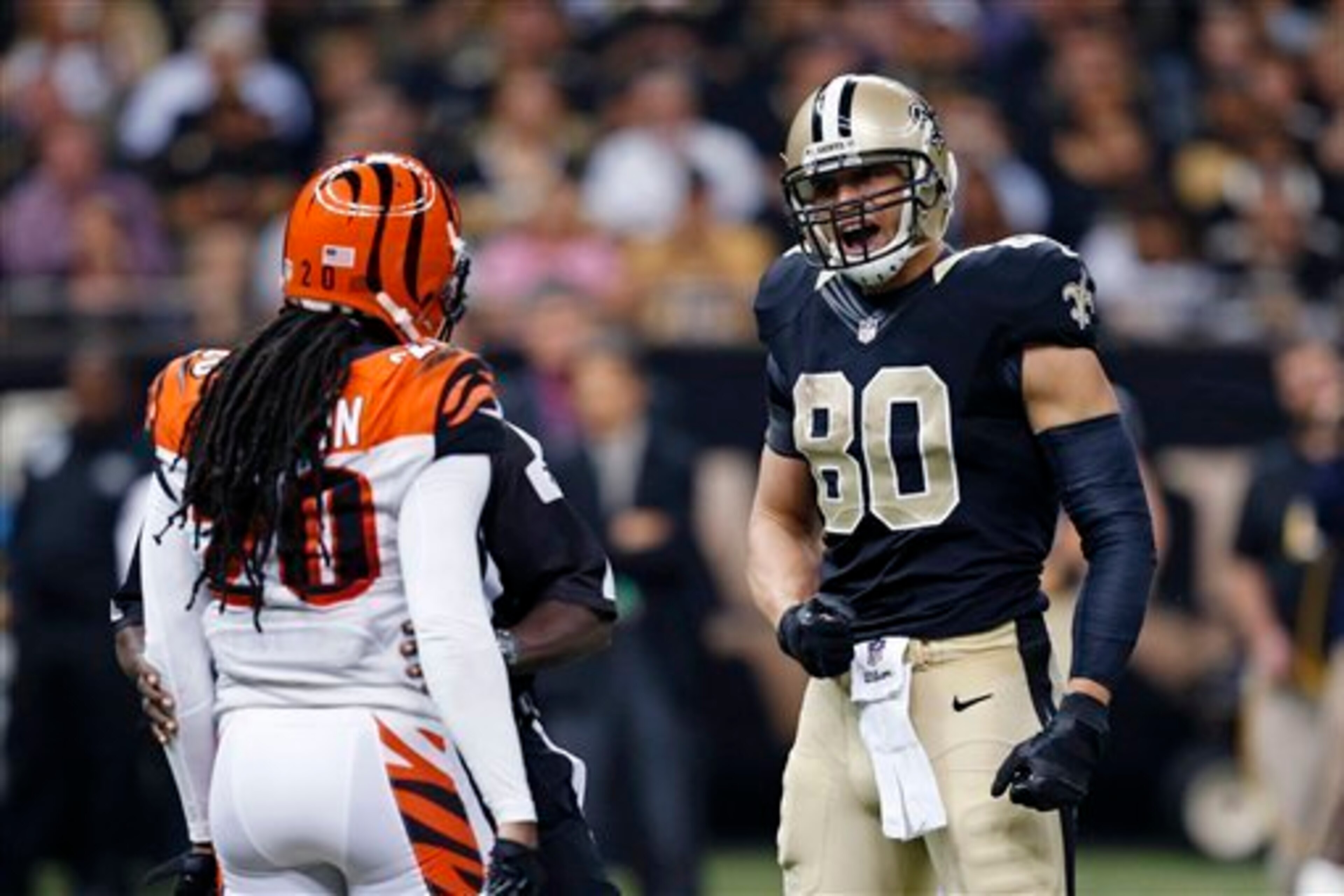The Bengals defense held Saints tight end Jimmy Graham to just three catches for 29 yards and no scores.