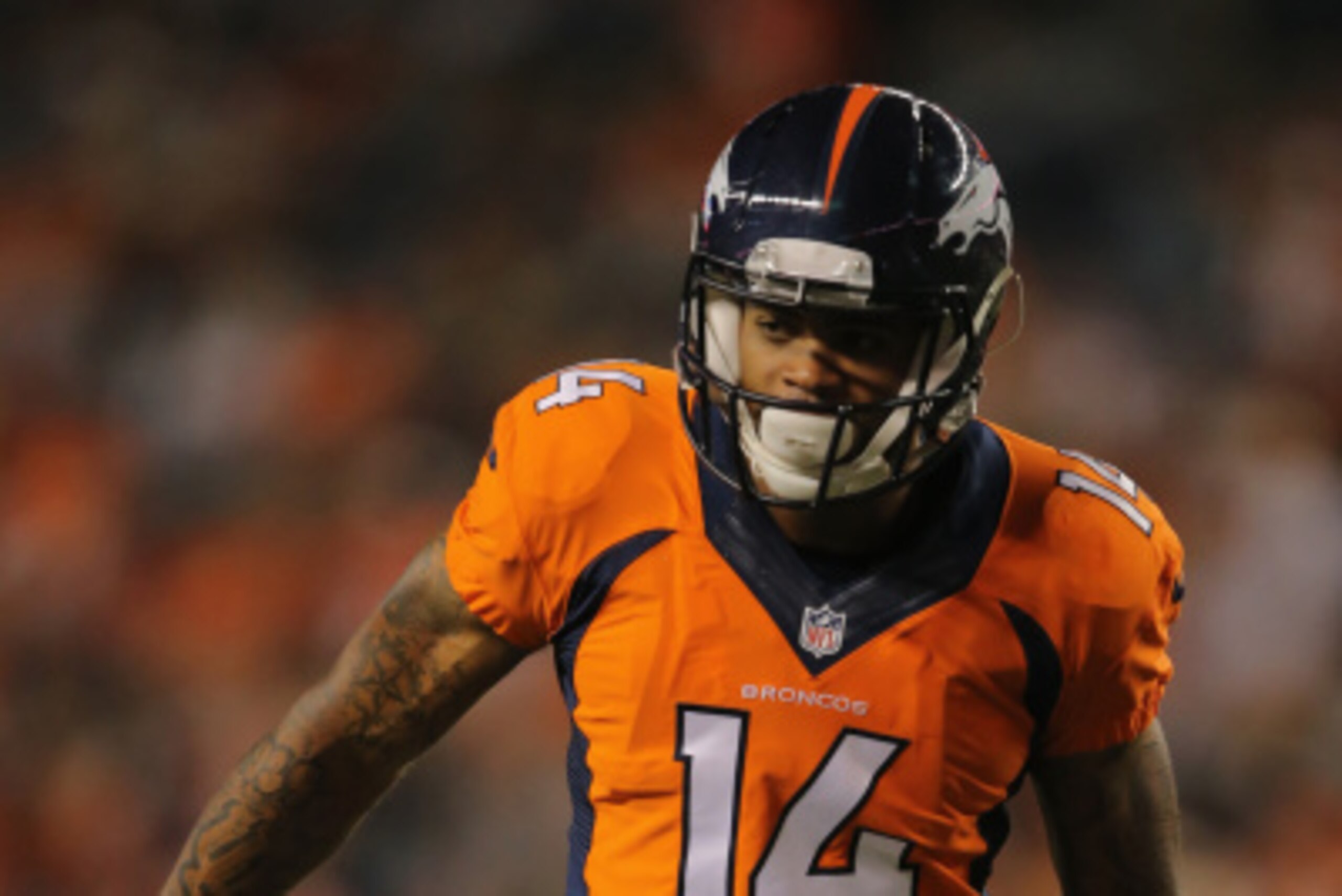 DENVER, CO - AUGUST 07: Wide receiver Cody Latimer #14 of the Denver Broncos lines up against the Seattle Seahawks during preseason action at Sports Authority Field at Mile High on August 7, 2014 in Denver, Colorado. The Broncos defeated the Seahawks 21- DENVER, CO - AUGUST 07: Wide receiver Cody Latimer #14 of the Denver Broncos lines up against the Seattle Seahawks during preseason action at Sports Authority Field at Mile High on August 7, 2014 in Denver, Colorado. The Broncos defeated the Seahawks 21-