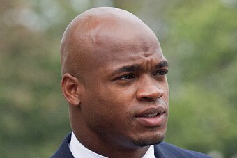 CONROE, TX - NOVEMBER 04:  Football running back Adrian Peterson of the Minnesota Vikings arrives for a court hearing on charges of child abuse at the Montgomery County Courthouse on November 4, 2014 in Conroe, Texas. Peterson entered a no contest plea an