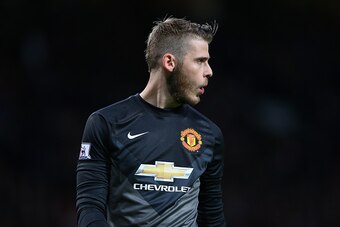 MANCHESTER, ENGLAND - OCTOBER 26:  David De Gea of Manchester United looks on during the Barclays Premier League match between Manchester United and Chelsea at Old Trafford on October 26, 2014 in Manchester, England.  (Photo by Alex Livesey/Getty Images)