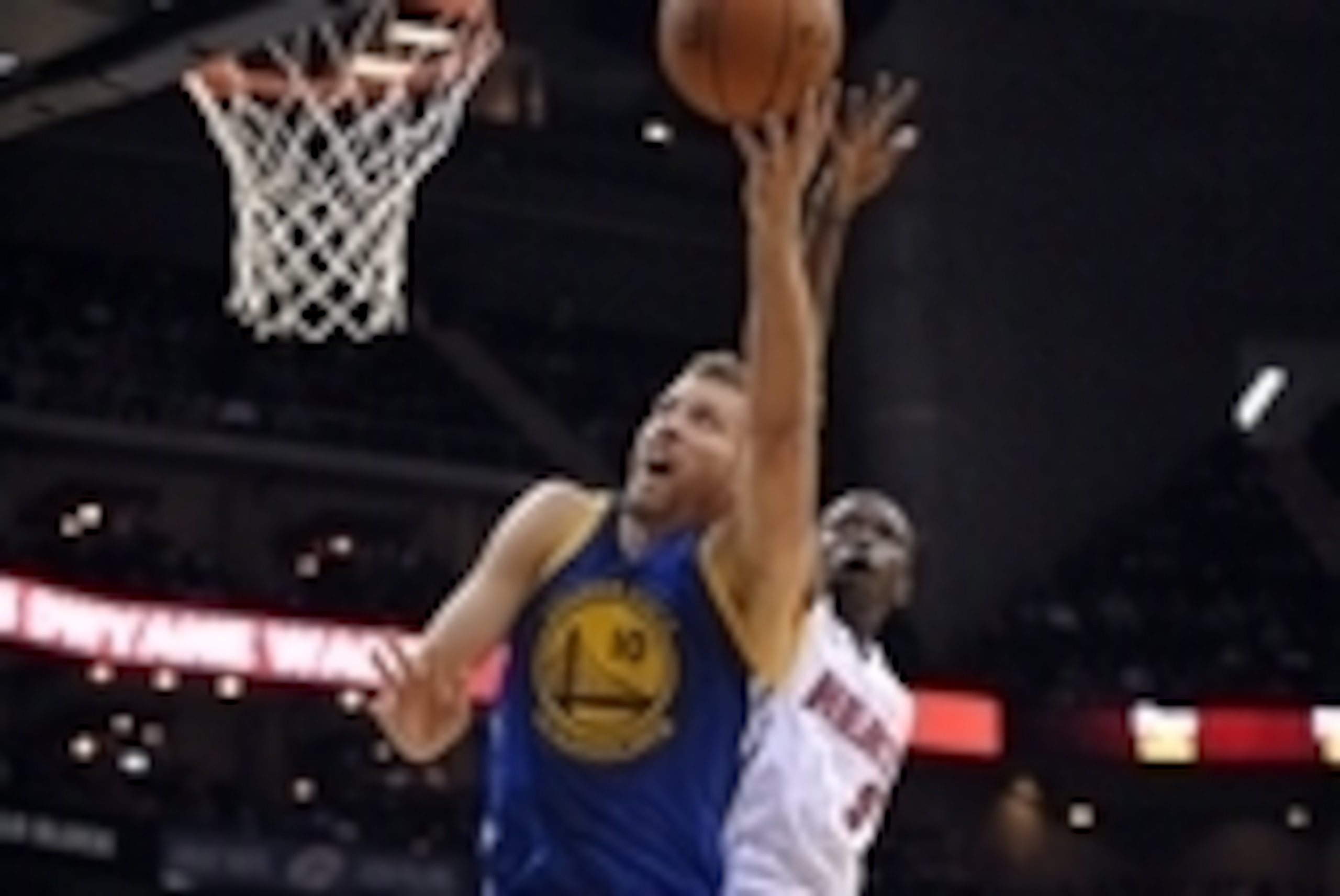 Oct 17, 2014; Kansas City, MO, USA; Golden State Warriors forward David Lee (10) shoots as Miami Heat forward Luol Deng (9) attempts to block during the first half at Sprint Center. Mandatory Credit: Denny Medley-USA TODAY Sports Oct 17, 2014; Kansas City, MO, USA; Golden State Warriors forward David Lee (10) shoots as Miami Heat forward Luol Deng (9) attempts to block during the first half at Sprint Center. Mandatory Credit: Denny Medley-USA TODAY Sports