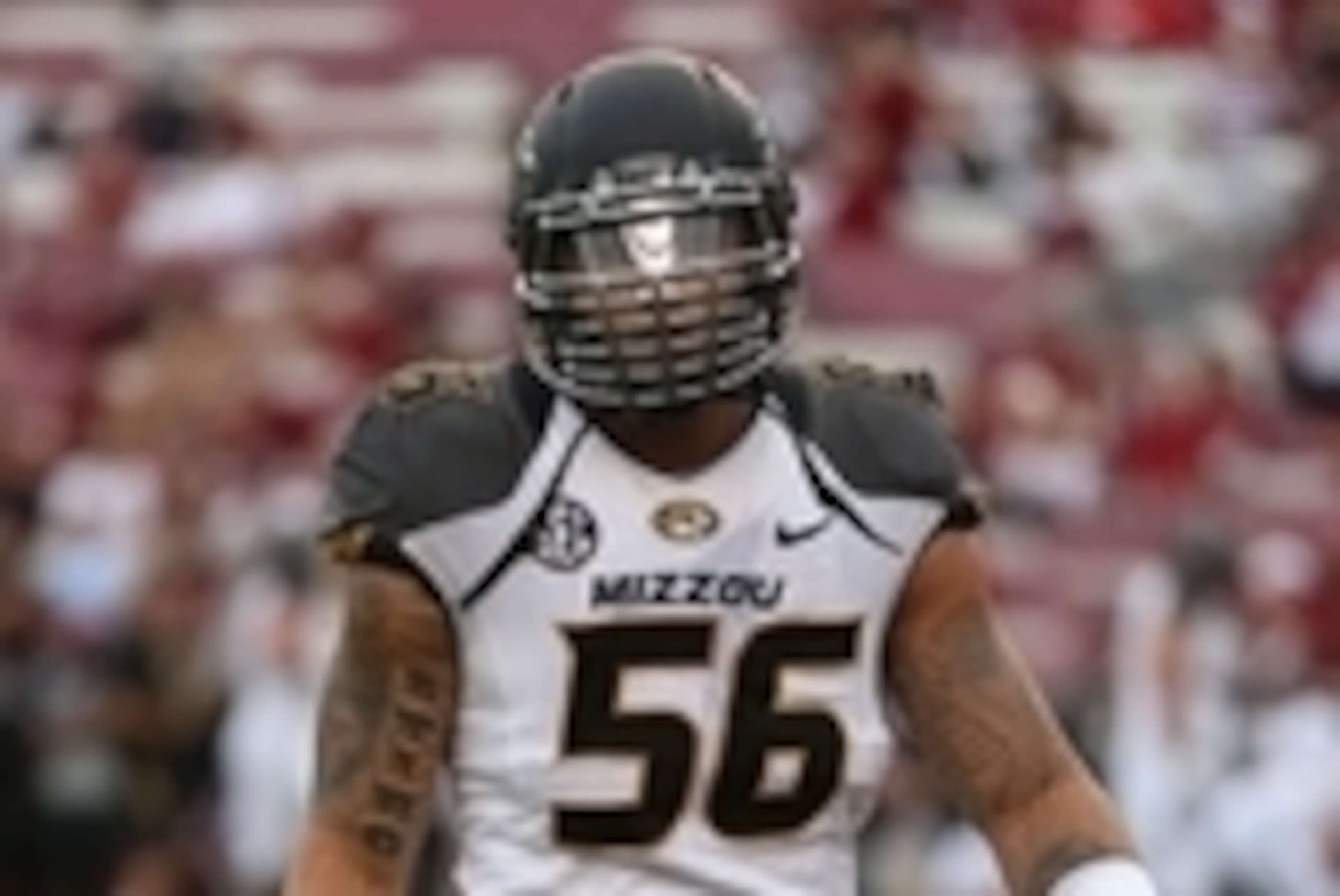 Sep 27, 2014; Columbia, SC, USA; Missouri Tigers defensive lineman Shane Ray (56) during pre-game warm ups at Williams-Brice Stadium. Missouri wins in the final minutes 21-20 over South Carolina. Mandatory Credit: Jim Dedmon-USA TODAY Sports
