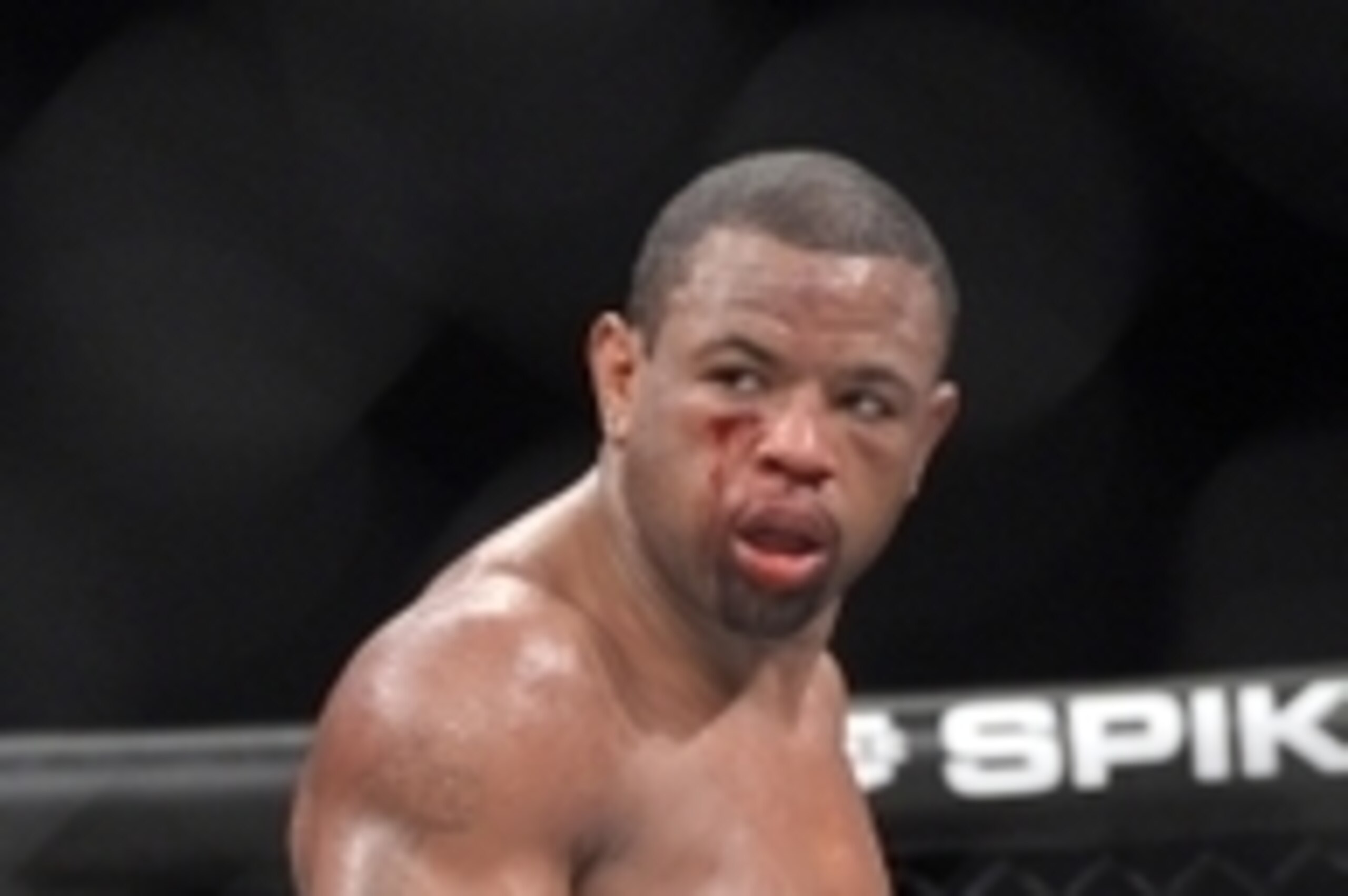 Nov 2, 2013; Long Beach, CA, USA;   Emanuel Newton (blue gloves) during his Bellator interim light heavyweight world title fight against Muhammed Lawal (not pictured) at the Long Beach Arena. Newton won the fight. Mandatory Credit: Jayne Kamin-Oncea-USA T