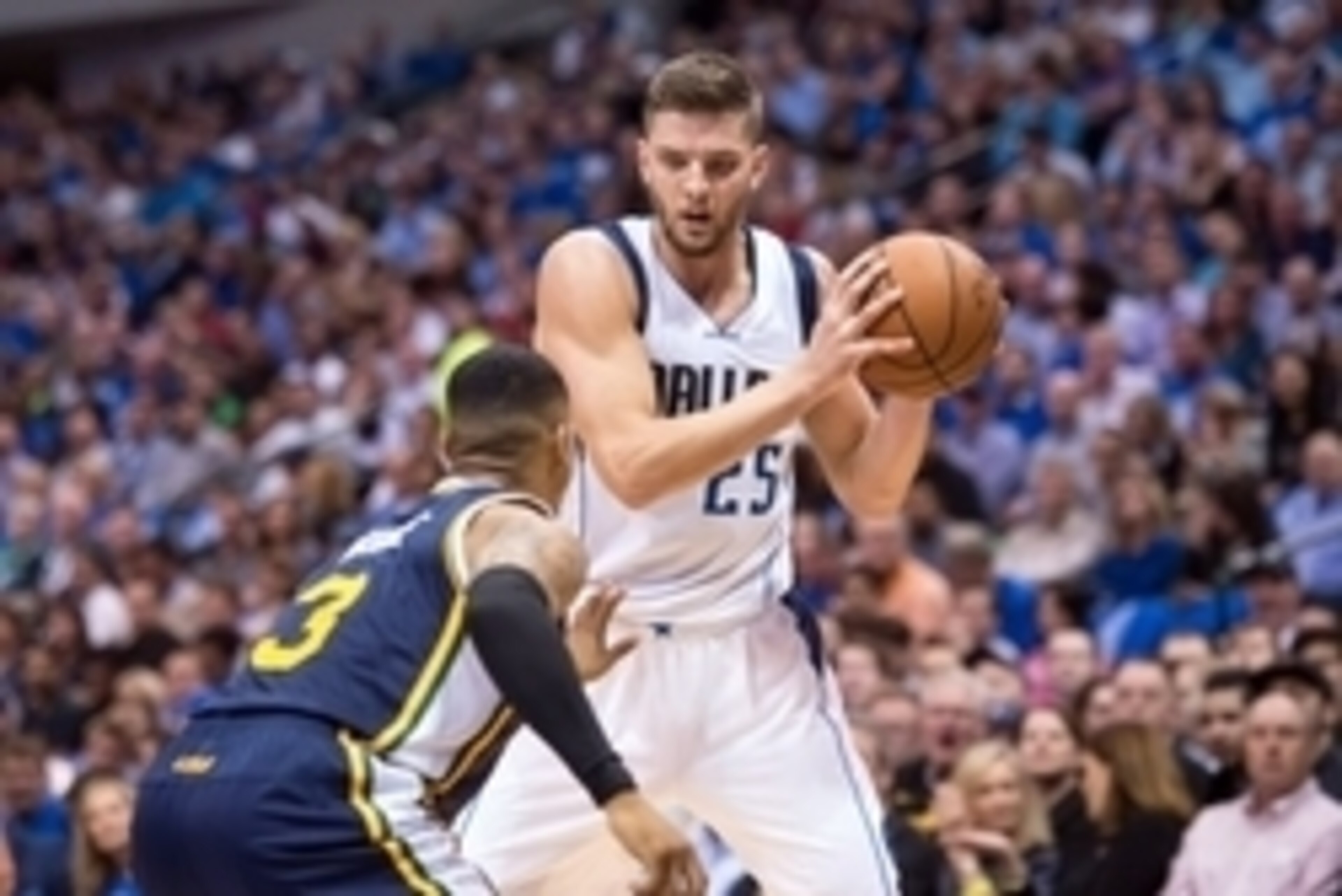 Oct 30, 2014; Dallas, TX, USA; Dallas Mavericks forward Chandler Parsons (25) during the game against the Utah Jazz at the American Airlines Center. The Mavericks defeated the Jazz 120-102. Mandatory Credit: Jerome Miron-USA TODAY Sports