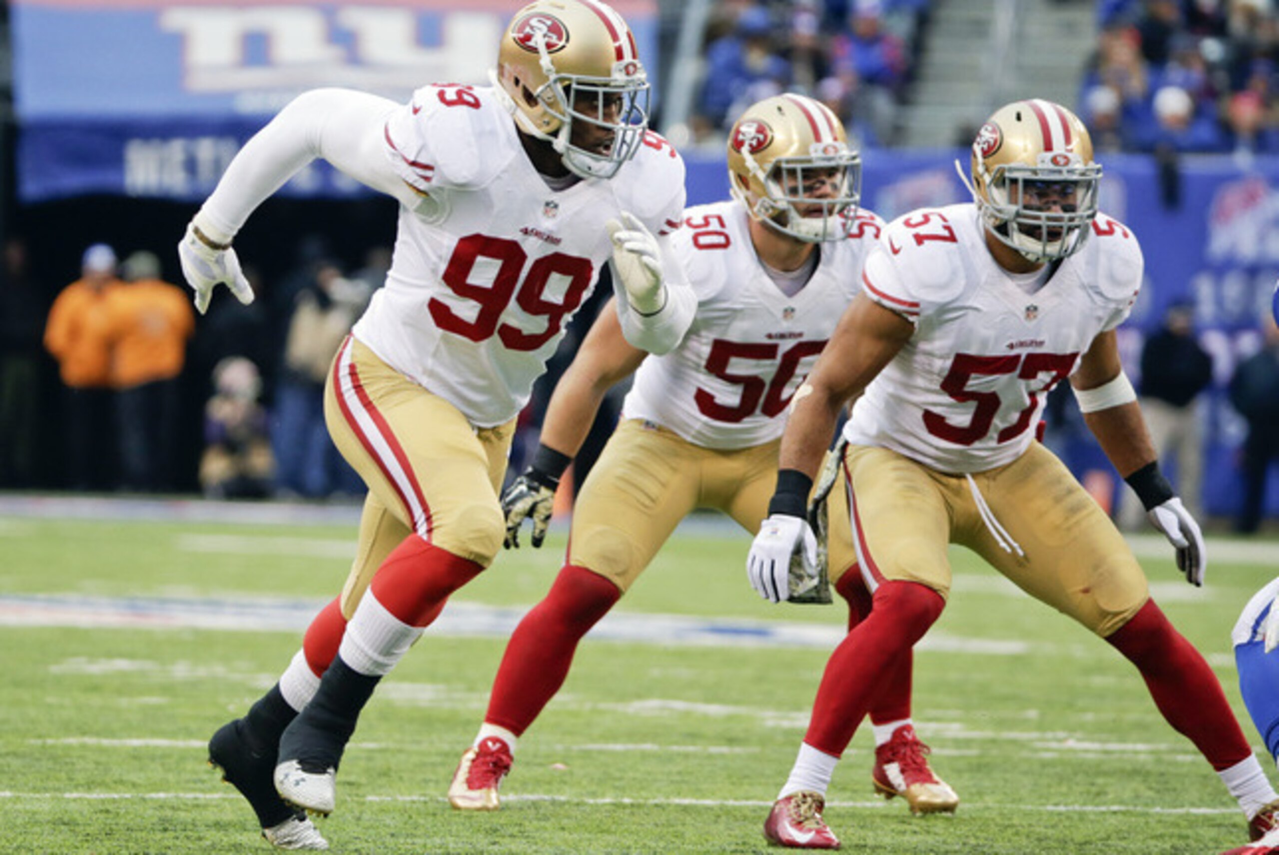 The return of Aldon Smith helps the 49ers' pass rush.