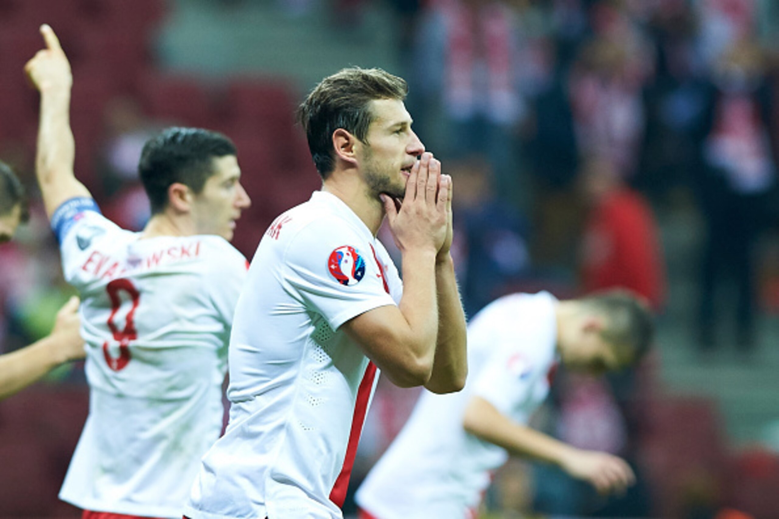 WARSAW, POLAND - OCTOBER 14:  Poland's Grzegorz Krychowiak reacts after missed shoot during the UEFA EURO 2016 qualifying match between Poland and Scotland on October 14, 2014 on the National Stadium in Warsaw, Poland. (Photo by Adam Nurkiewicz/Getty Imag