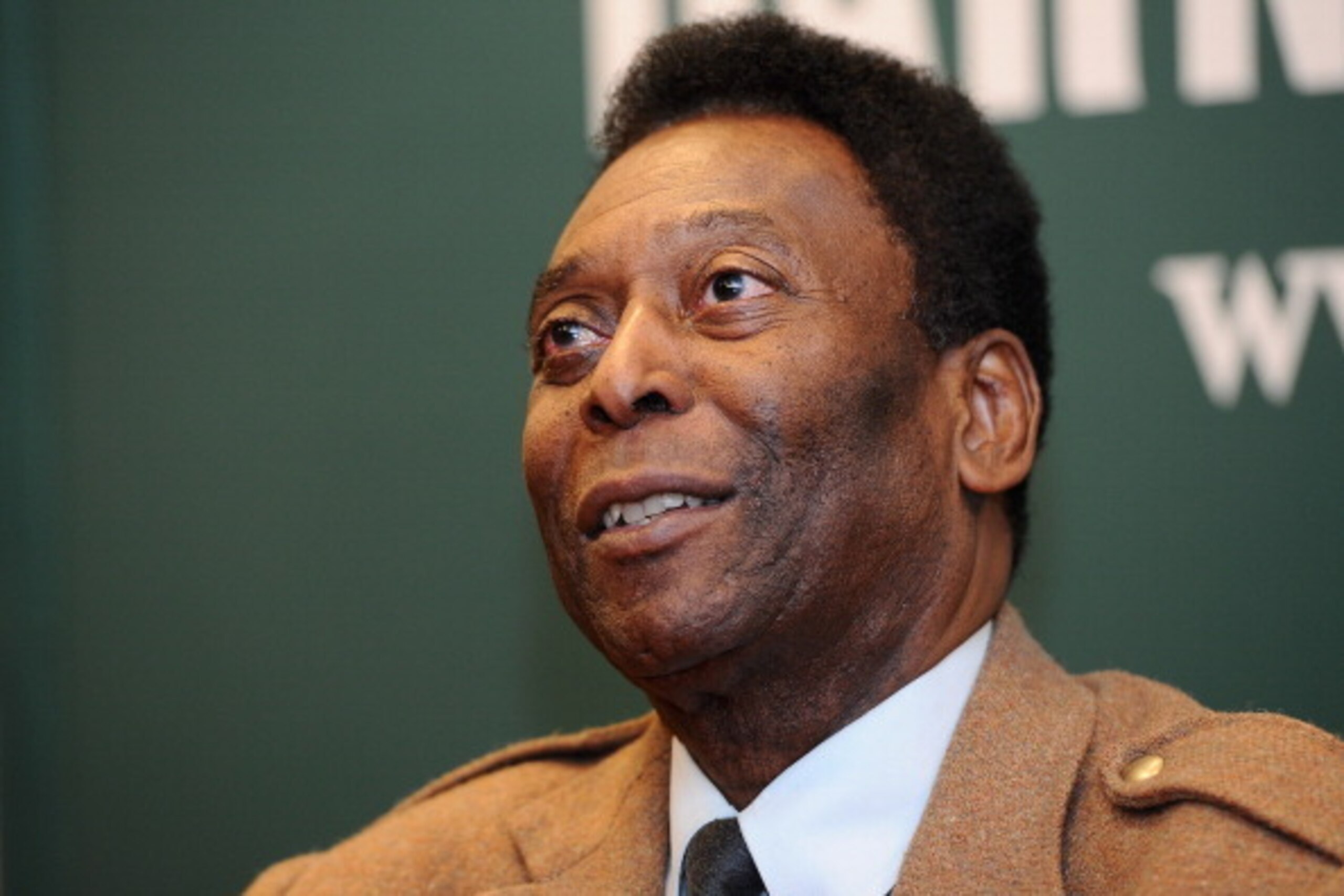 NEW YORK, NY - APRIL 01: Pele looks on during his book signing to promote 'Why Soccer Matters' at Barnes & Noble, 5th Avenue on April 1, 2014 in New York City.  (Photo by Maddie Meyer/Getty Images)