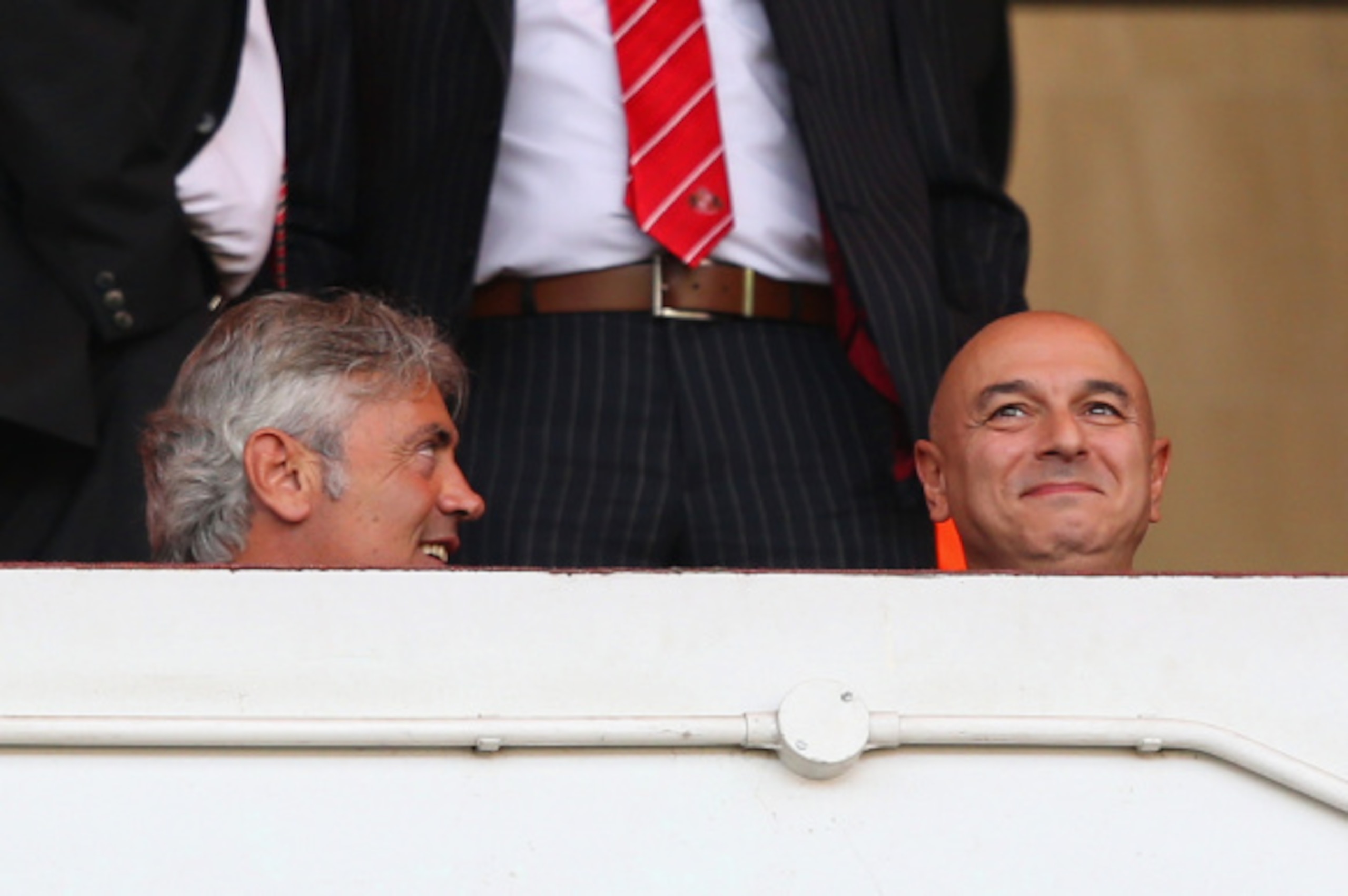 SUNDERLAND, ENGLAND - SEPTEMBER 13:   Daniel Levy, Chairman of Tottenham Hotspur(R) looks on during the Barclays Premier League match between Sunderland and Tottenham Hotspur at Stadium of Light on September 13, 2014 in Sunderland, England.  (Photo by Jan