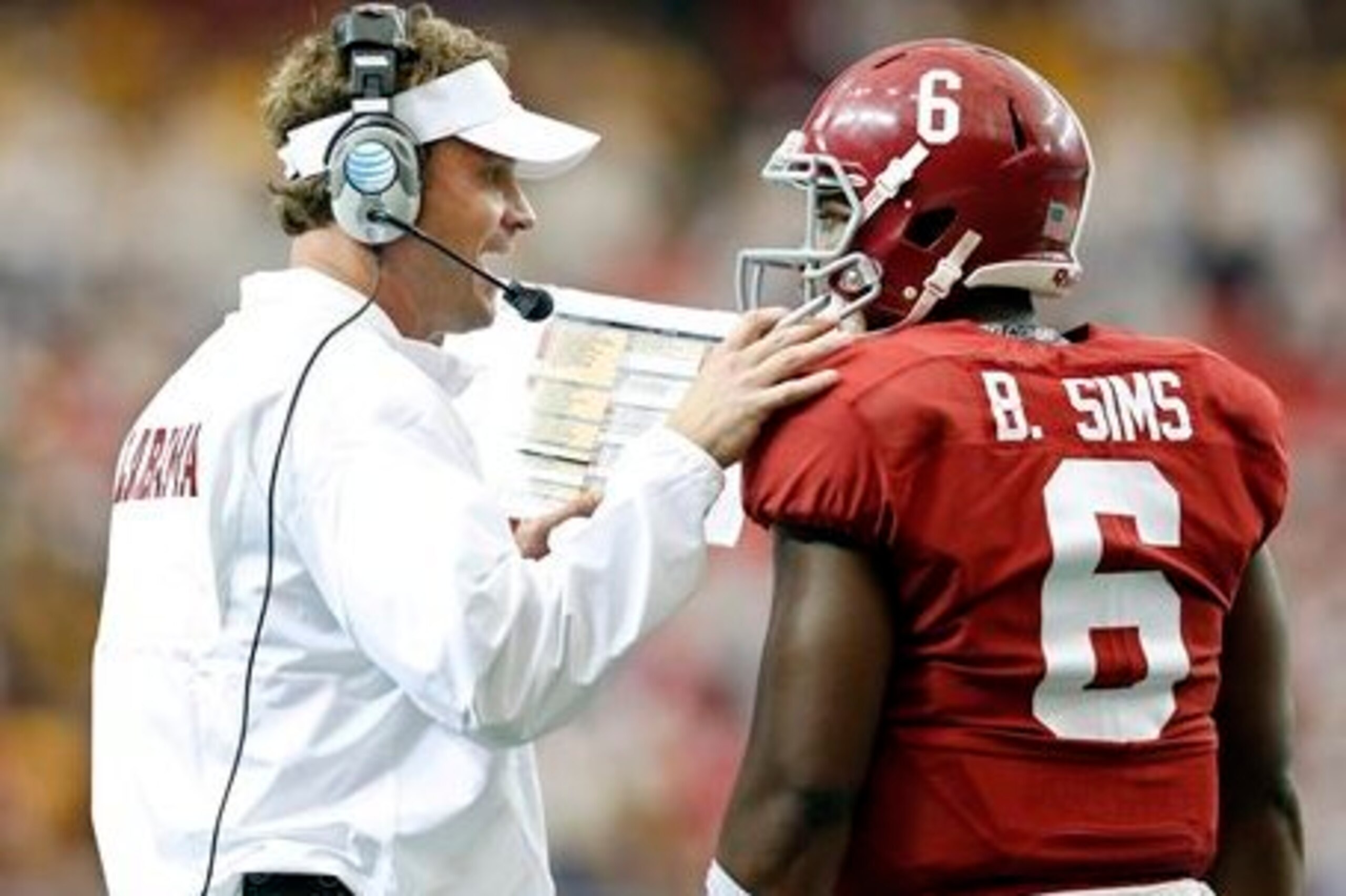 Alabama OC Lane Kiffin (left) and QB Blake Sims Alabama OC Lane Kiffin (left) and QB Blake Sims