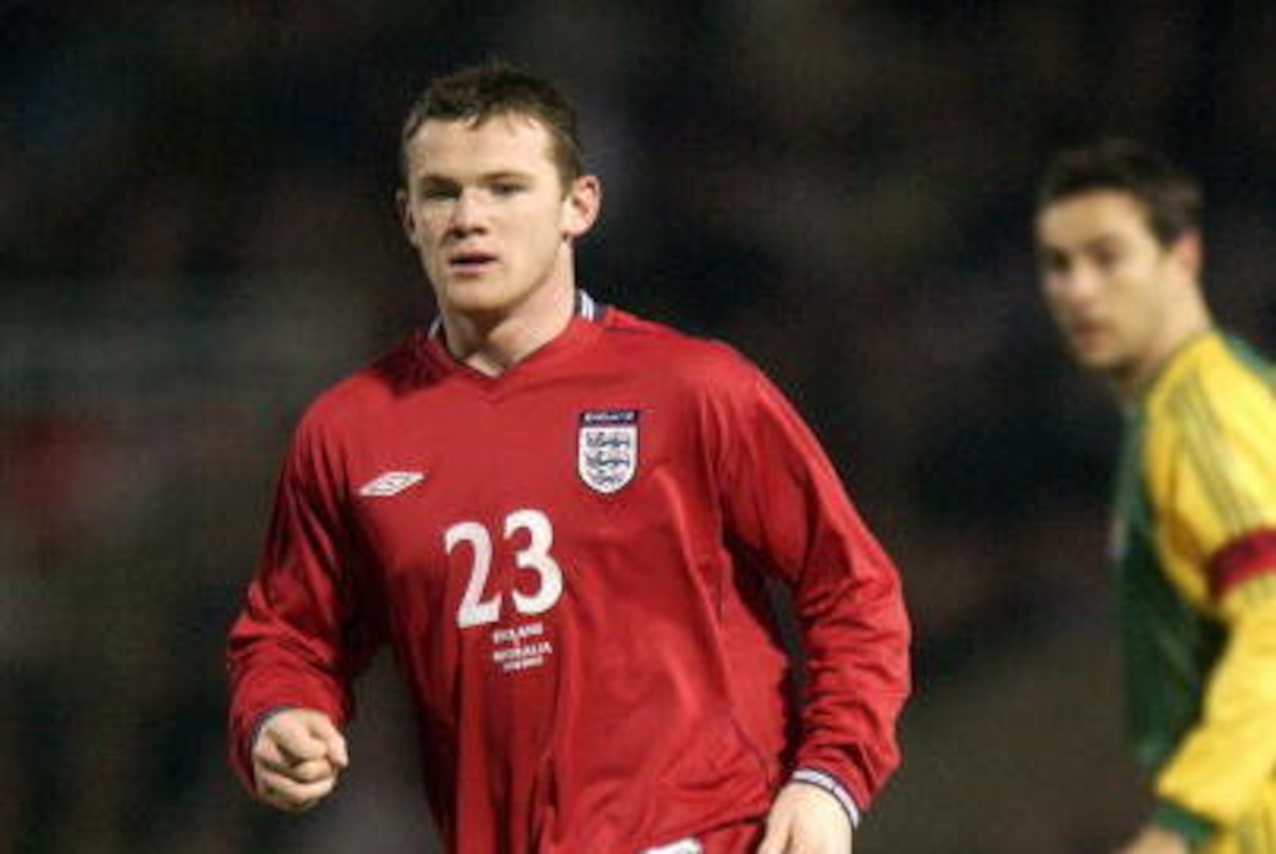 LONDON - FEBRUARY 12:  Wayne Rooney of England makes his debut as the youngest international during the International Friendly match between England and Australia at Upton Park in London on February 12, 2003. (Photo By Jamie McDonald/Getty Images)