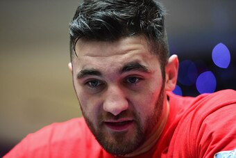 CARDIFF, WALES - NOVEMBER 17:  Boxer Nathan Cleverly looks on during a public workout ahead of his fight against Tony Bellew at the Queens Arcade on November 17, 2014 in Cardiff, Wales.  (Photo by Stu Forster/Getty Images)