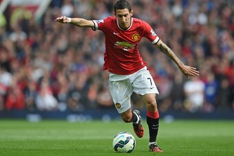 MANCHESTER, ENGLAND - OCTOBER 05:  Angel Di Maria of Manchester United in action during the Barclays Premier League match between Manchester United and Everton at Old Trafford on October 5, 2014 in Manchester, England.  (Photo by Michael Regan/Getty Image