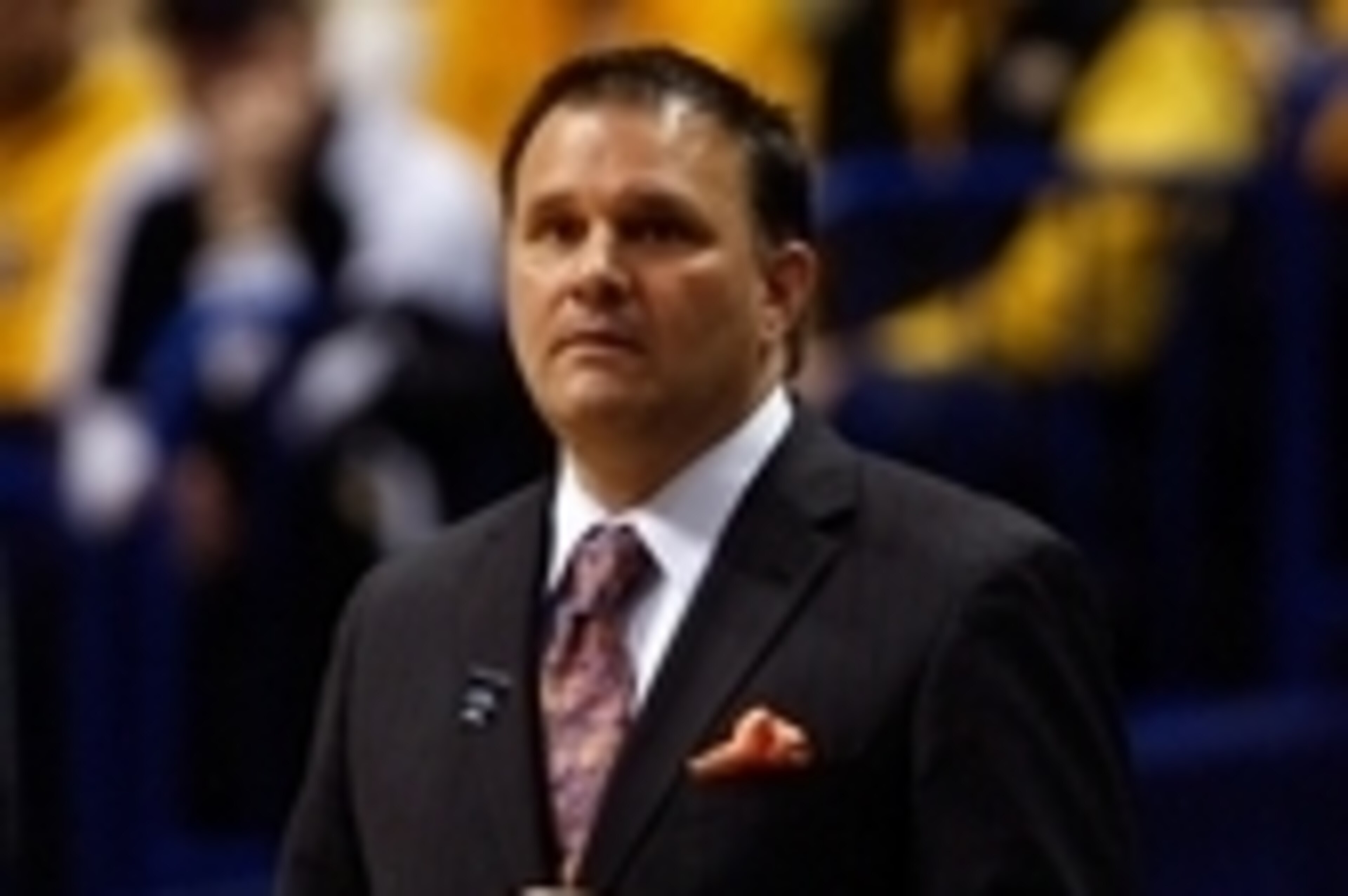Mar 8, 2014; St. Louis, MO, USA; Wichita State Shockers assistant coach Chris Jans watches from the sidelines during the first half against the Missouri State Bears at Scotttrade Center. Wichita won 67-42. Mandatory Credit: Scott Kane-USA TODAY Sports