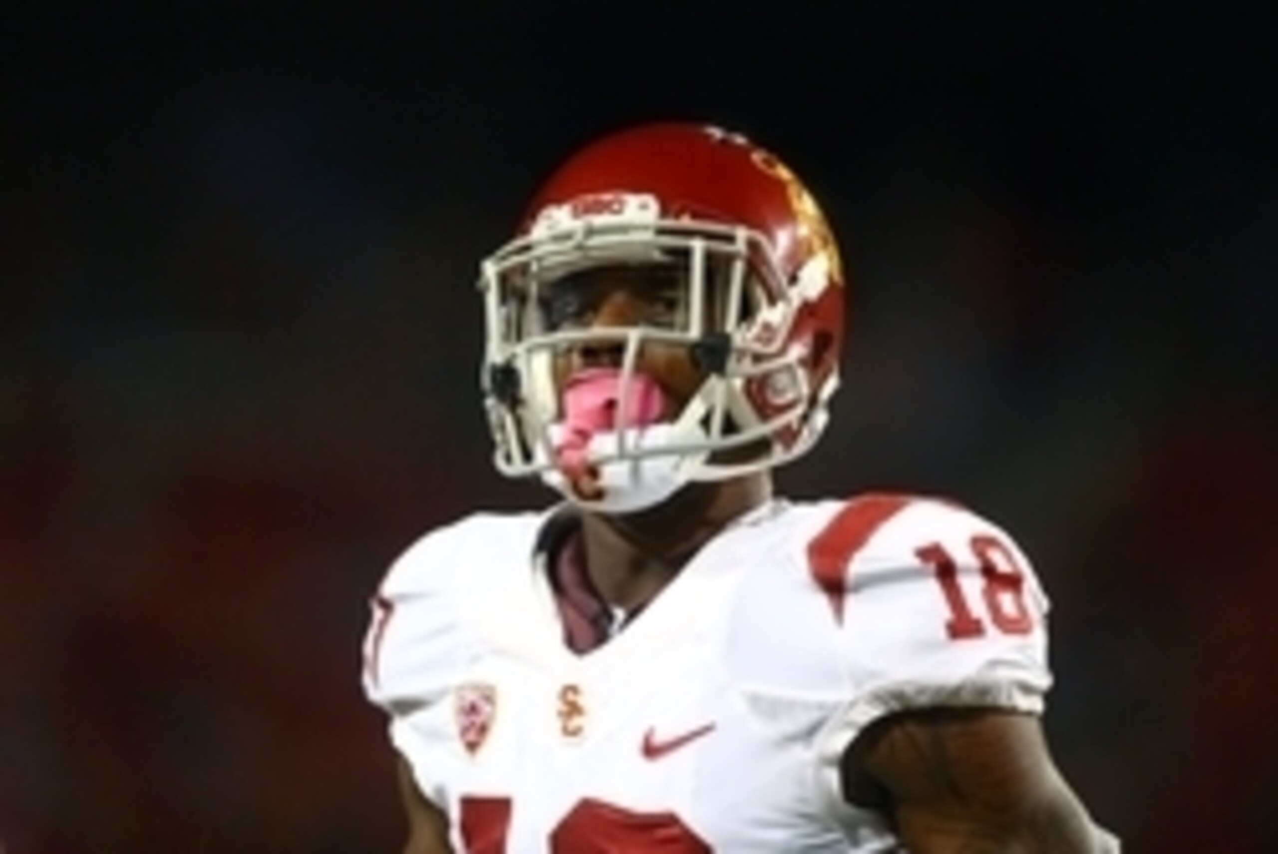 Oct 11, 2014; Tucson, AZ, USA; Southern California Trojans linebacker Quinton Powell (18) against the Arizona Wildcats at Arizona Stadium. Mandatory Credit: Mark J. Rebilas-USA TODAY Sports