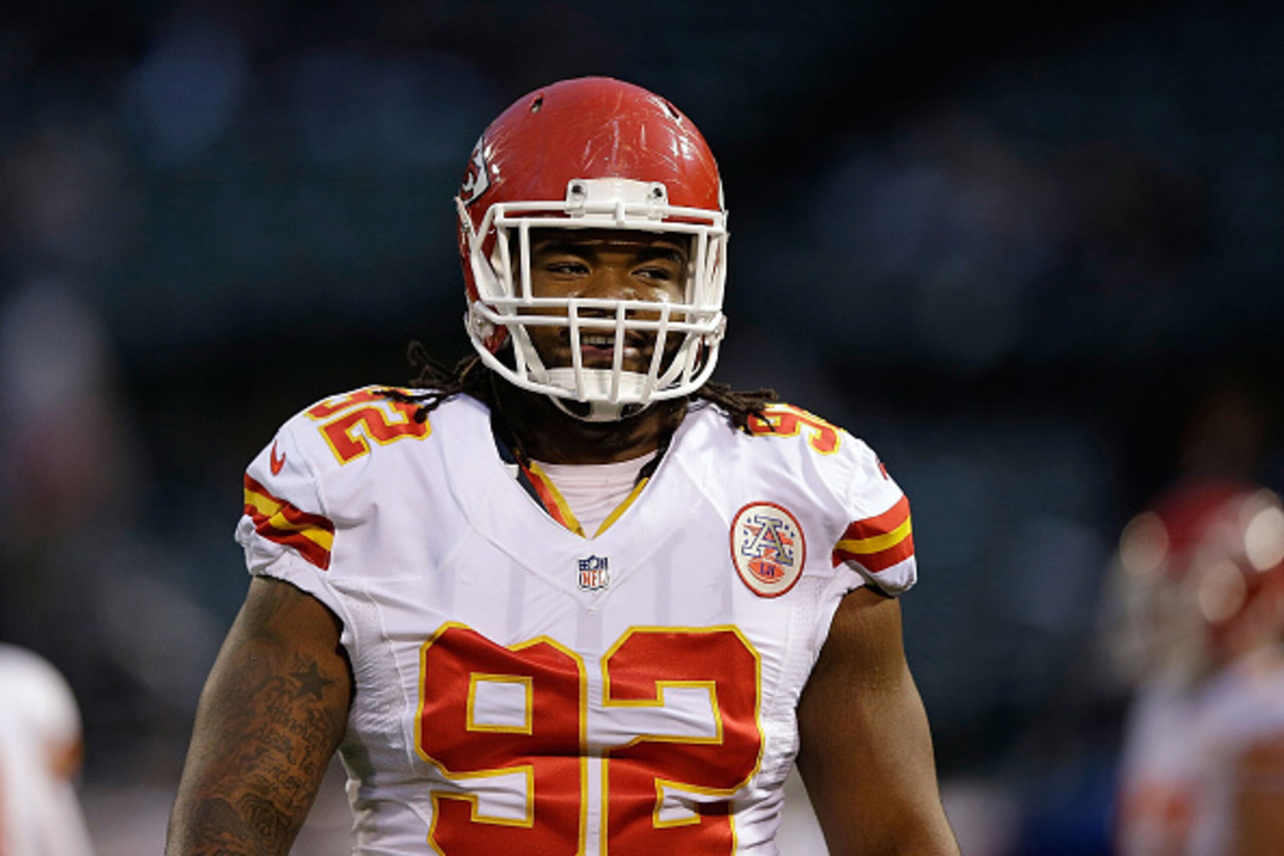 OAKLAND, CA - NOVEMBER 20: Dontari Poe #92 of the Kansas City Chiefs looks on before the game against the Oakland Raiders at O.co Coliseum on November 20, 2014 in Oakland, California. (Photo by Ezra Shaw/Getty Images) OAKLAND, CA - NOVEMBER 20: Dontari Poe #92 of the Kansas City Chiefs looks on before the game against the Oakland Raiders at O.co Coliseum on November 20, 2014 in Oakland, California. (Photo by Ezra Shaw/Getty Images)