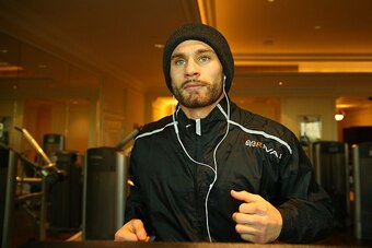 MACAU - NOVEMBER 21:  Chris Algieri runs during a workout session at The Venetianon November 21, 2014 in Macau, Macau.  (Photo by Chris Hyde/Getty Images)